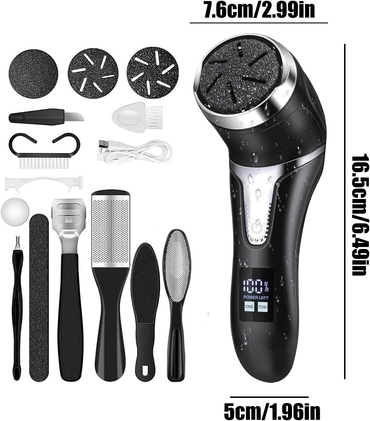 Eoixuqba Electric Foot File Manicure Pedicure Tool - Electric Foot Grinder - LED Display Professional Feet Tools for Dead, Hard Cracked Dry Skin image number 3