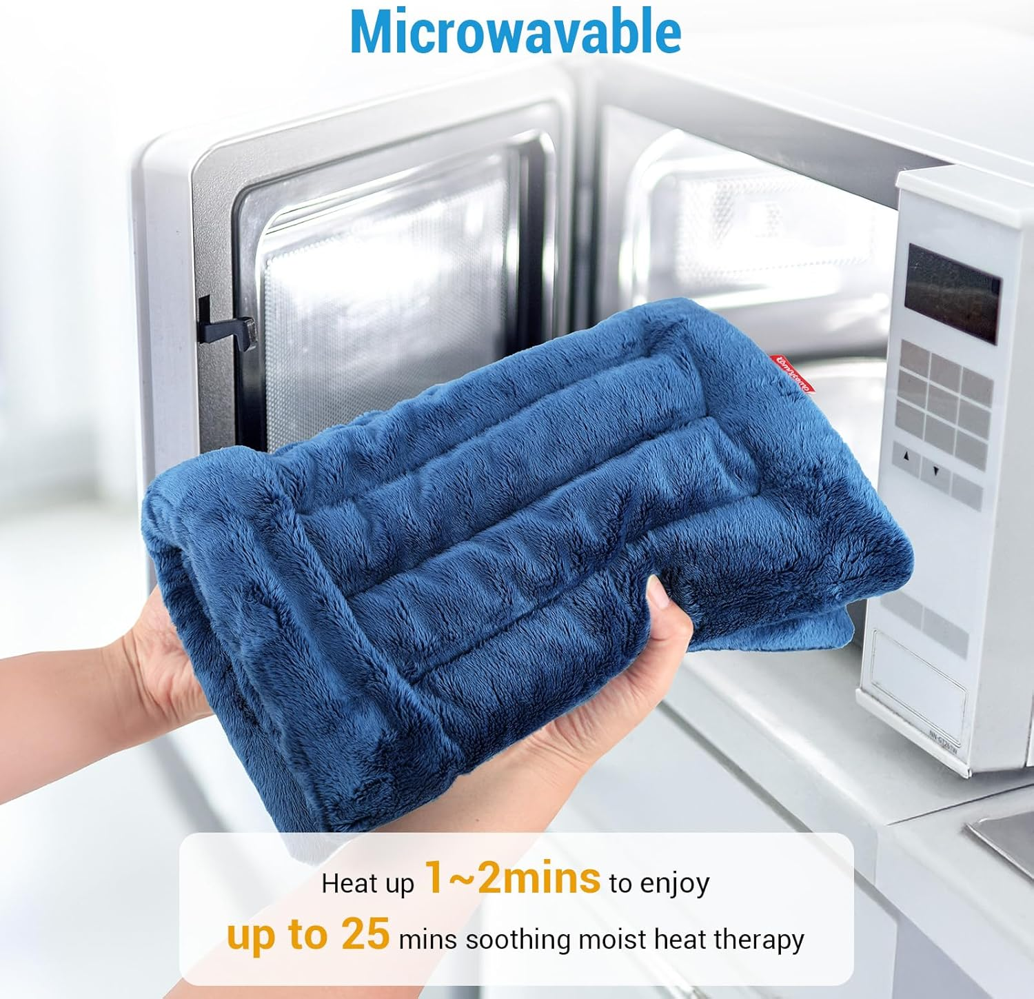 Comfytemp Extra Large 65X33Cm Microwavable Heating Pad for Back Pain Relief, Reusable Weighted Heat Pack，Moist Heating Pad for Neck Shoulder, Cramps, Physical Therapy for Muscle Aches, Joints, Warm Compress image number 2