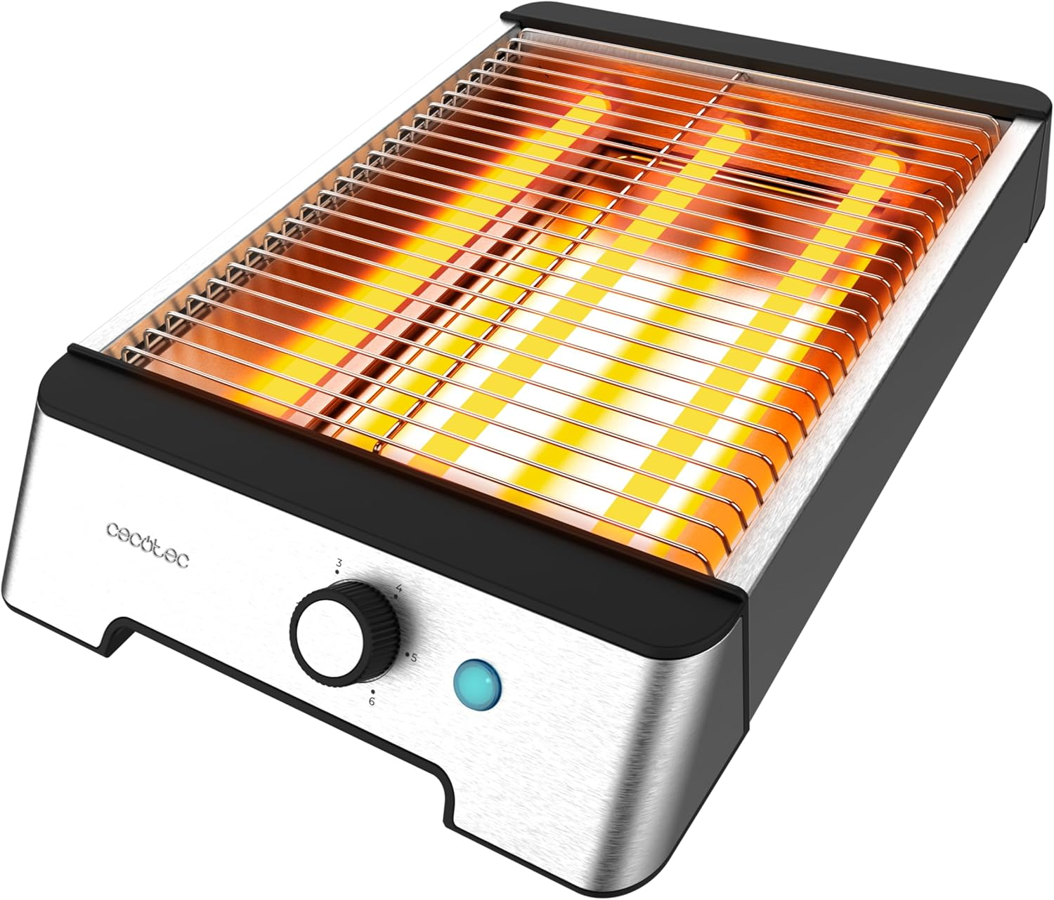 Cecotec Horizontal Bread Toaster - Flat 3 Resistors Niceslice Inox. 1000W, All Bread Types or Wish Cakes, Quartz Resistors, Stainless Steel Finish, 6 Grate Levels, 6 Grate Stairs image number 6