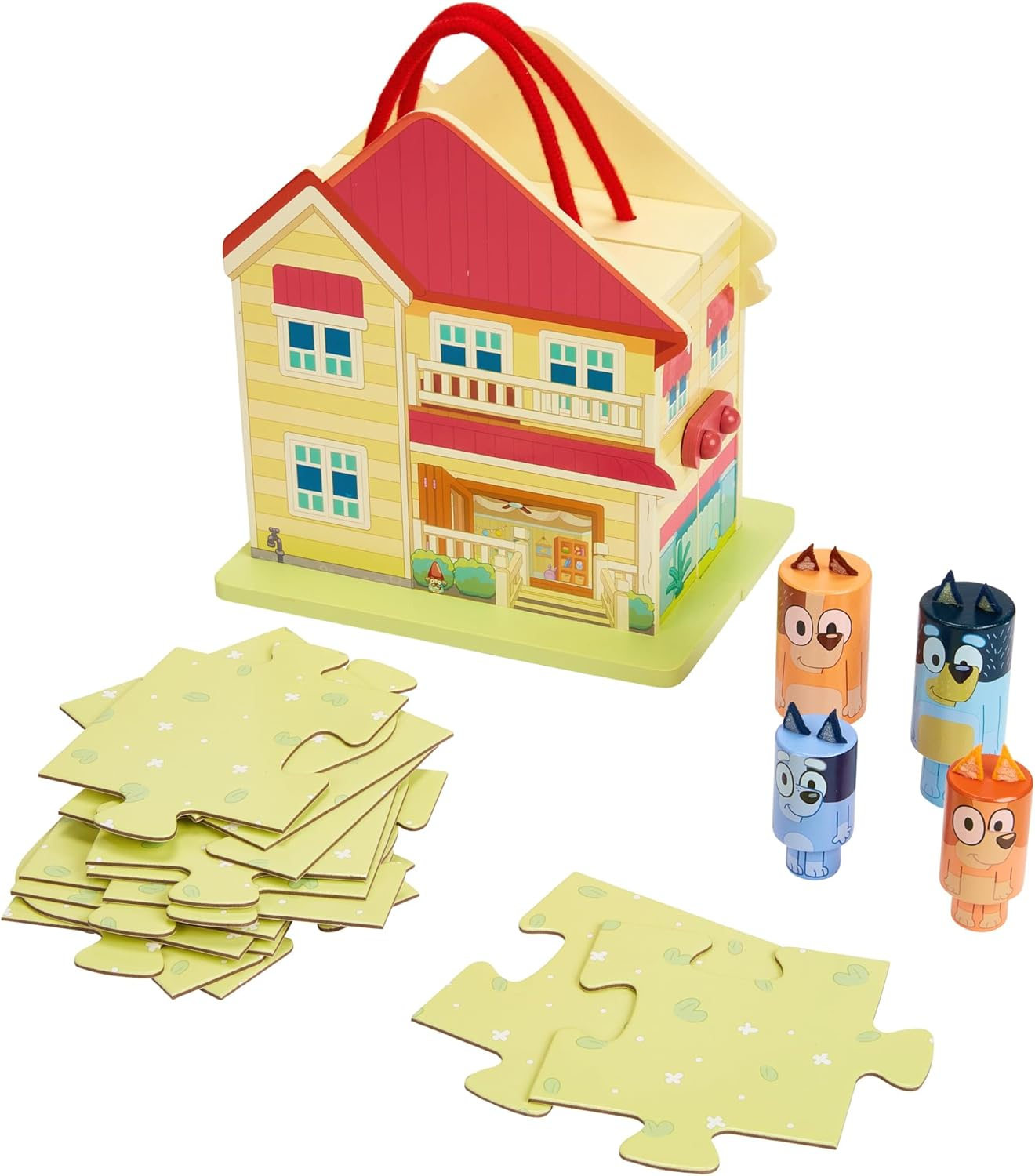 Bluey Wooden Carry along House 22-Piece Activity Toy Playset image number 5
