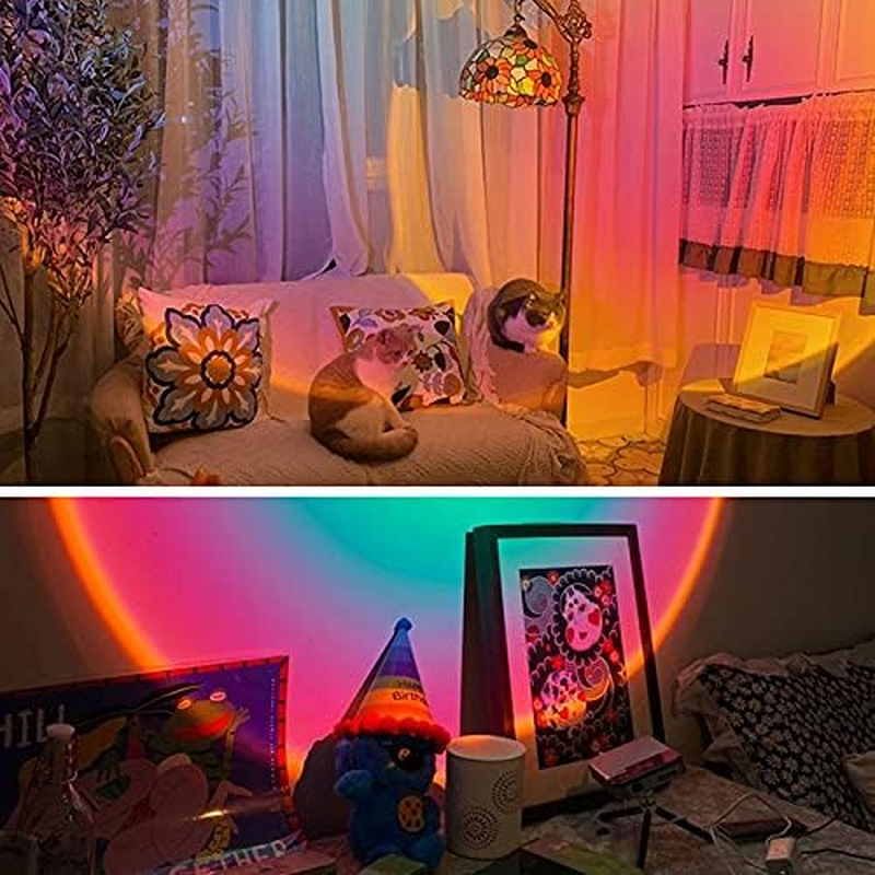 Romantic Sunset Projection Lamp LED Floor Rainbow Night Light Home Living Decor (Rainbow) image number 4