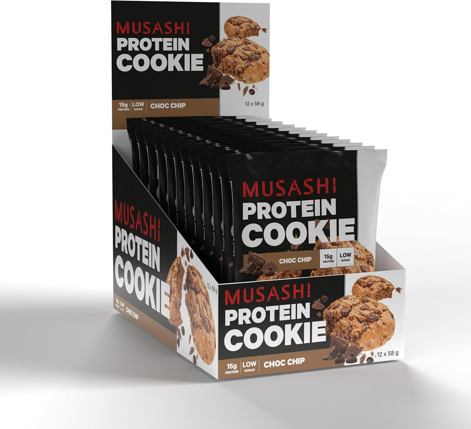 Musashi Protein Choc Chip Cookie 12 X 58G image number 2