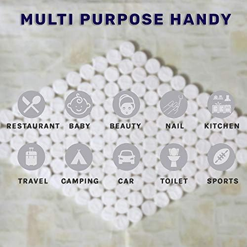 Healthgoodsau - Compressed Disposable Towel Tissue Wipes | Coin Tissues for Travel, Camping, Outdoors | Premium Quality, Soft Coin Tissues for Daily Use (Pack of 100) image number 3