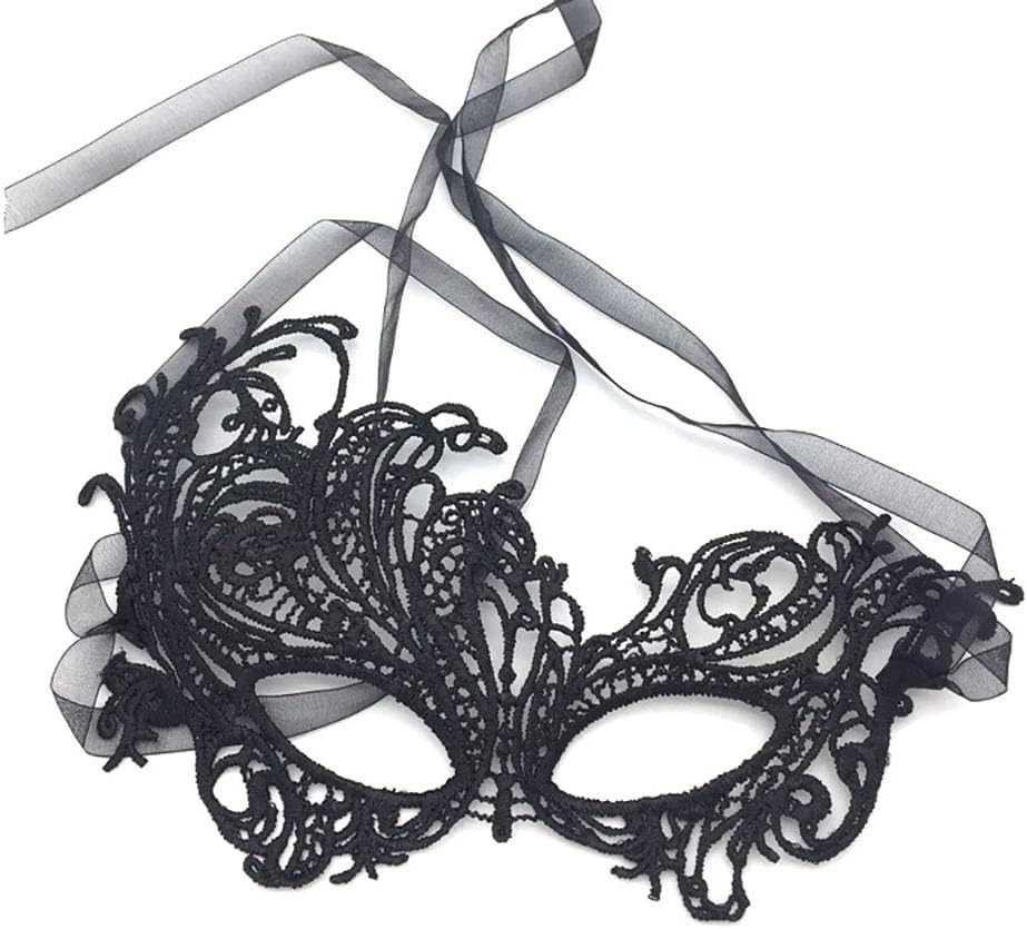Masquerade Mask, 2 Pack Mardi Gras Party Lace Masks for Women, Prom Princess Venetian Masks - Black image number 4