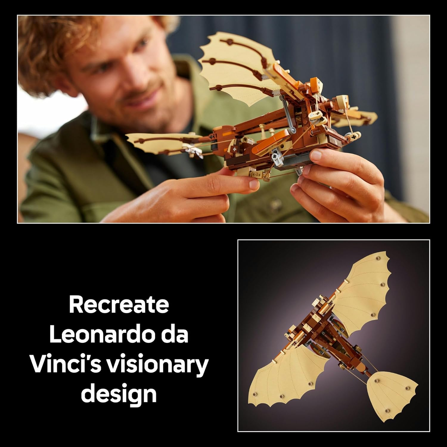 LEGO Icons Leonardo Da Vinci&rsquo;S Flying Machine Model Kit for Adults, Office or Home Room Decor Building Set, 3D Puzzle for Men and Women Who Love History 10363 image number 5