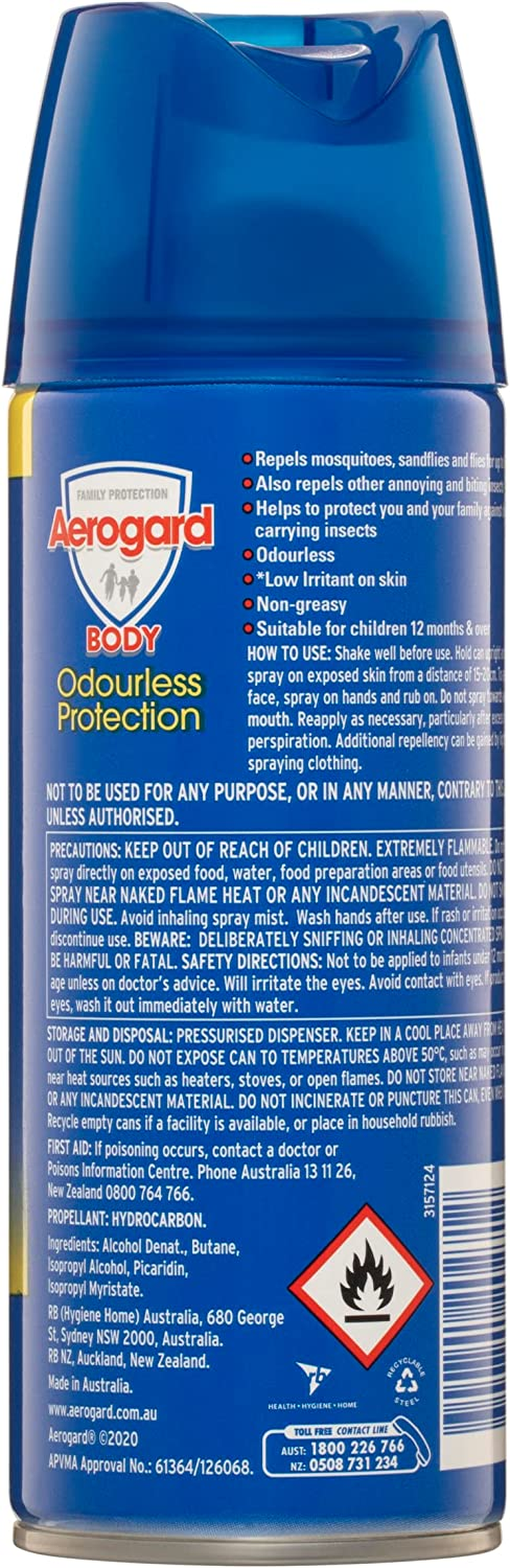 Aerogard Odourless Insect Repellent Spray, 300G image number 3