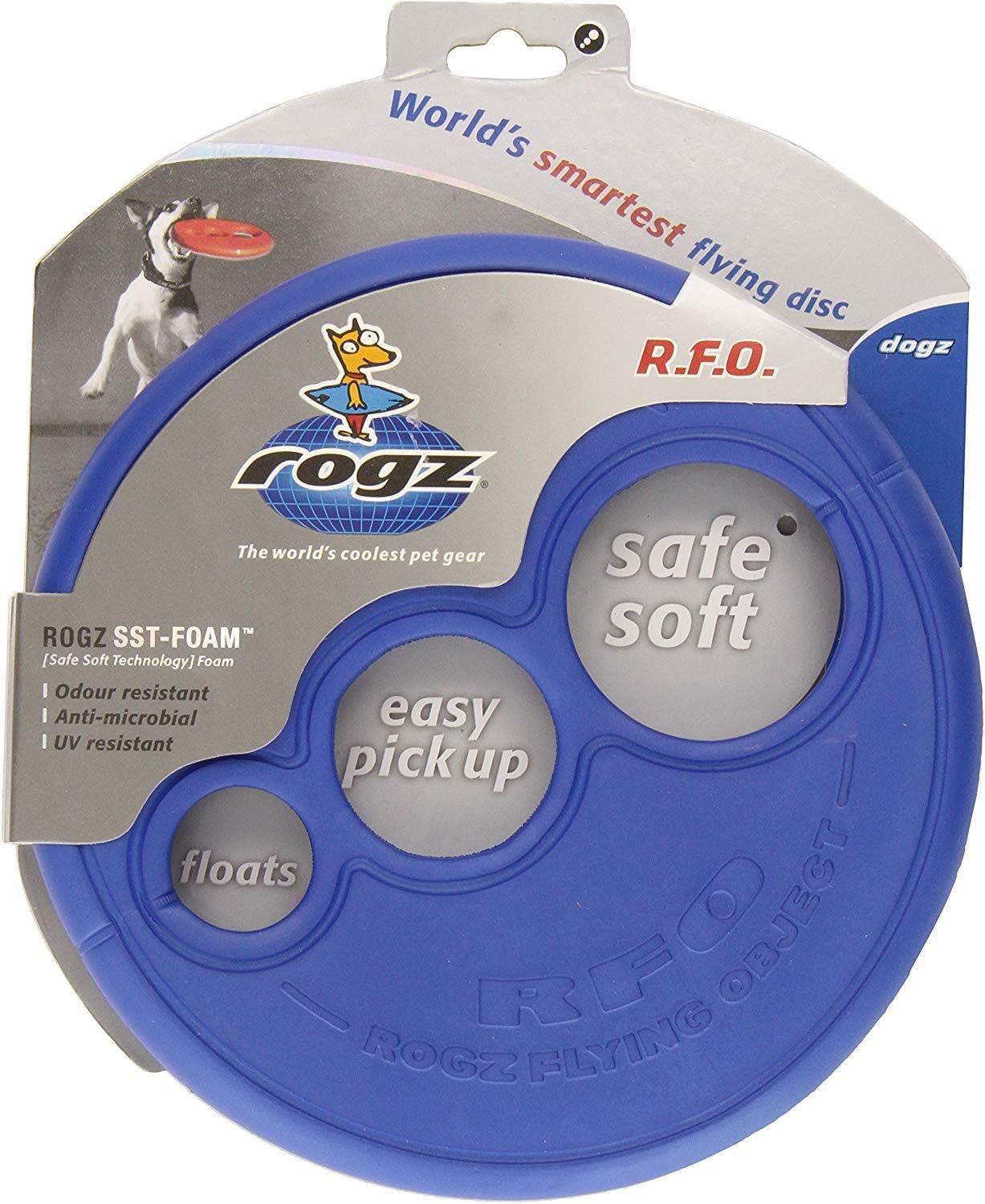 Rogz Soft Fetch Frisbee Dog Toy Blue Large image number 3