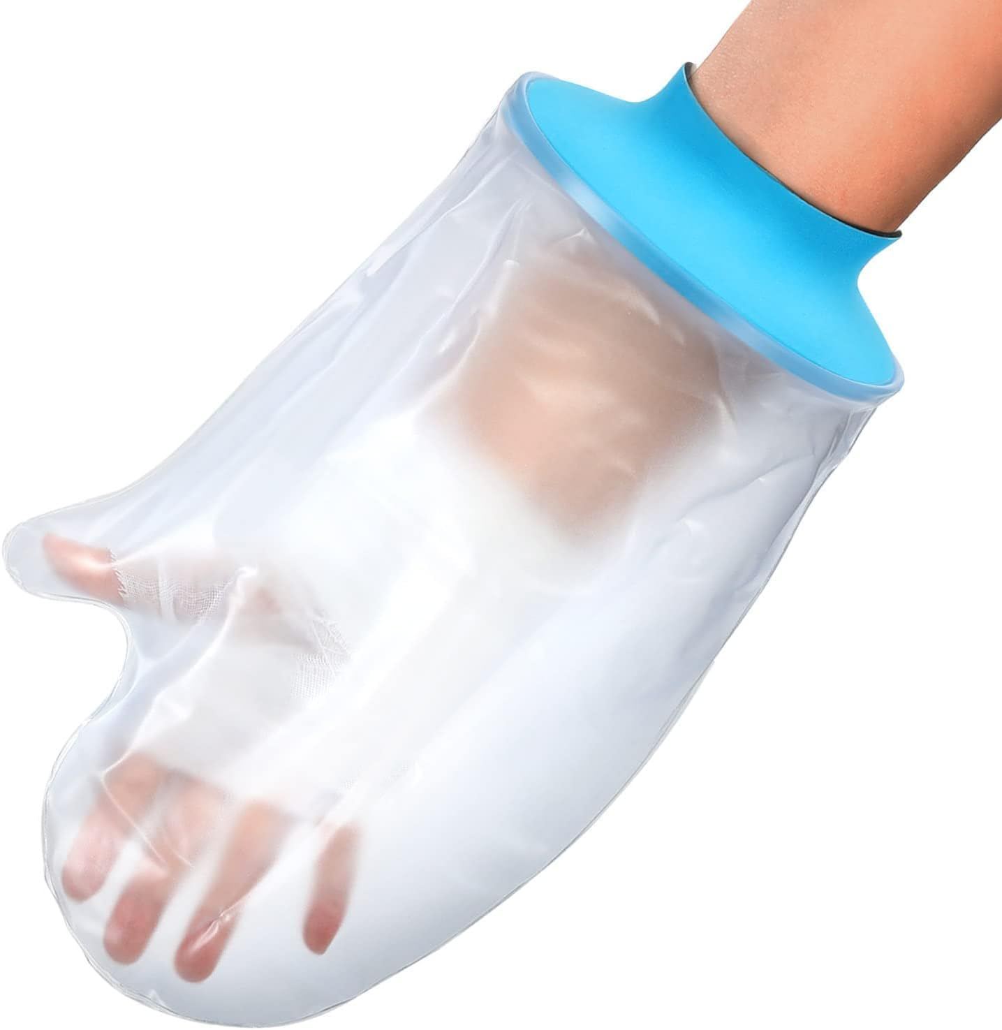 Waterproof Hand Cast Cover for Shower Bath, Adult Watertight Wrist Wound Protector Resuable Bandage Sleeve Bags for Broken Hand, Wrist, Fingers, Surgery, Burns (Blue, One Size) image number 2