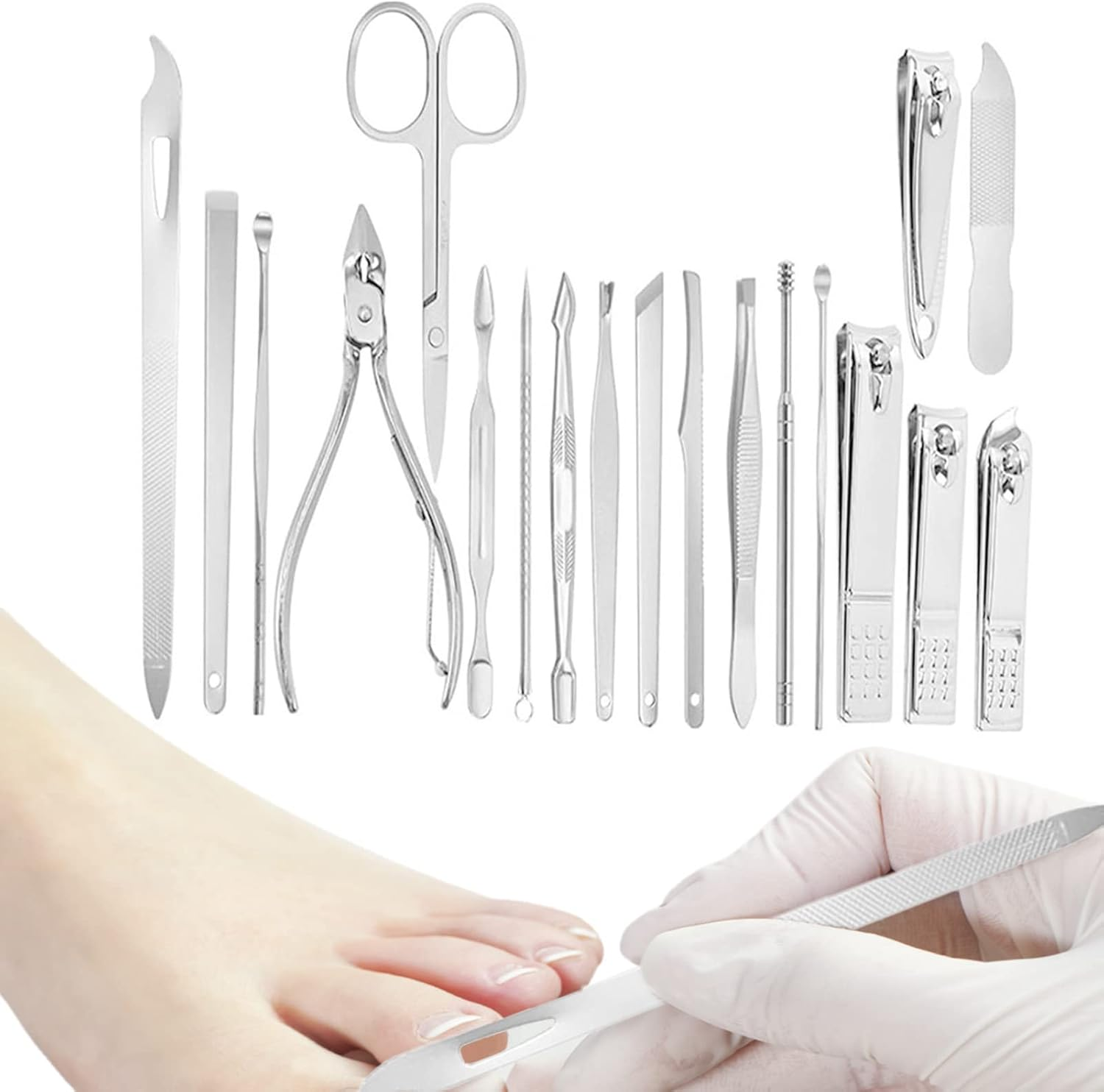 Travel Manicure Set - Stainless Steel Manicure Set Of,Professional Grooming Kit, Scissor Tweezer Ear Pick Tools Grooming Kits with PU Leather
