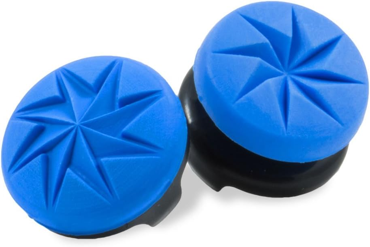Kontrolfreek FPS Freek Edge for Playstation 4 (PS4) and Playstation 5 (PS5) | Performance Thumbsticks | 1 High-Rise Convex, 1 Low-Rise Convex | Blue image number 6