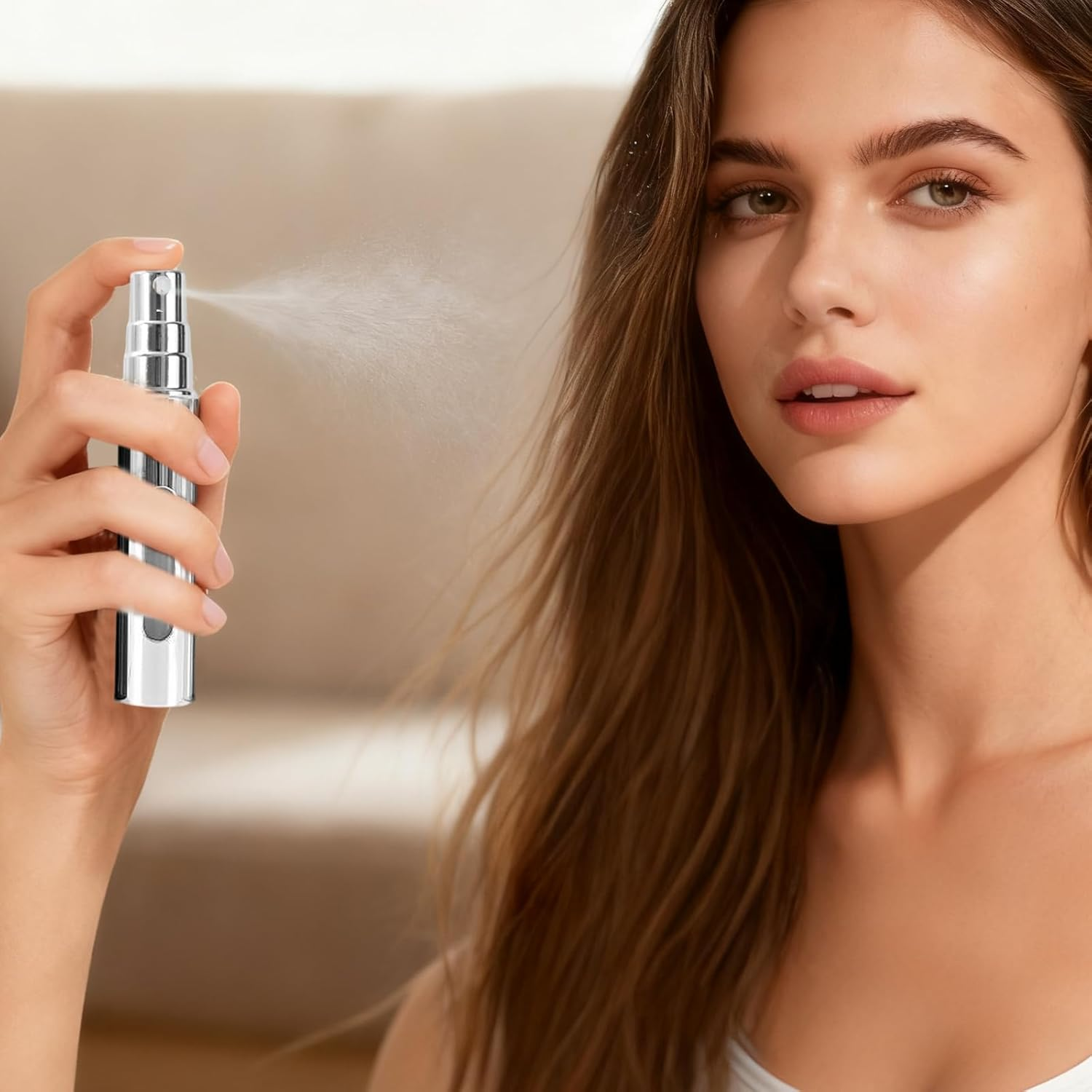 Perfume Atomiser, 2 Pcs 10Ml Refillable Leak-Proof Travel Spray Bottle with Easy Bottom-Fill Design, Compact & Durable Metal Perfume Dispenser for Gym, Travel, and Daily Carry for Women & Men