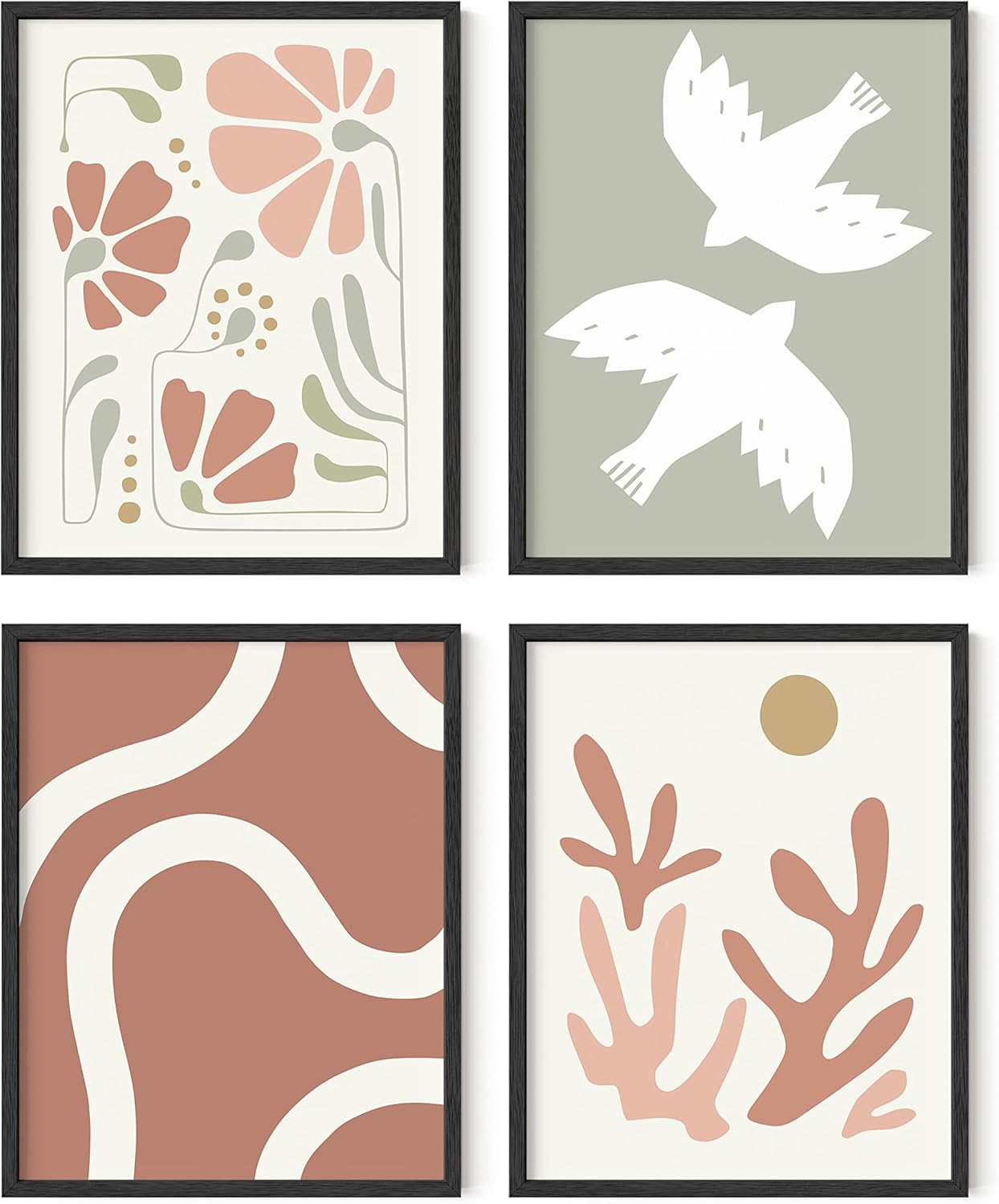 HAUS and HUES Nature Wall Art Prints Landscape Mountain Decor Mid Century Art Wall Decor, Geometric Abstract Nature Wall Art, Mountain Art Wall Decor, Adventure Wall D&eacute;cor