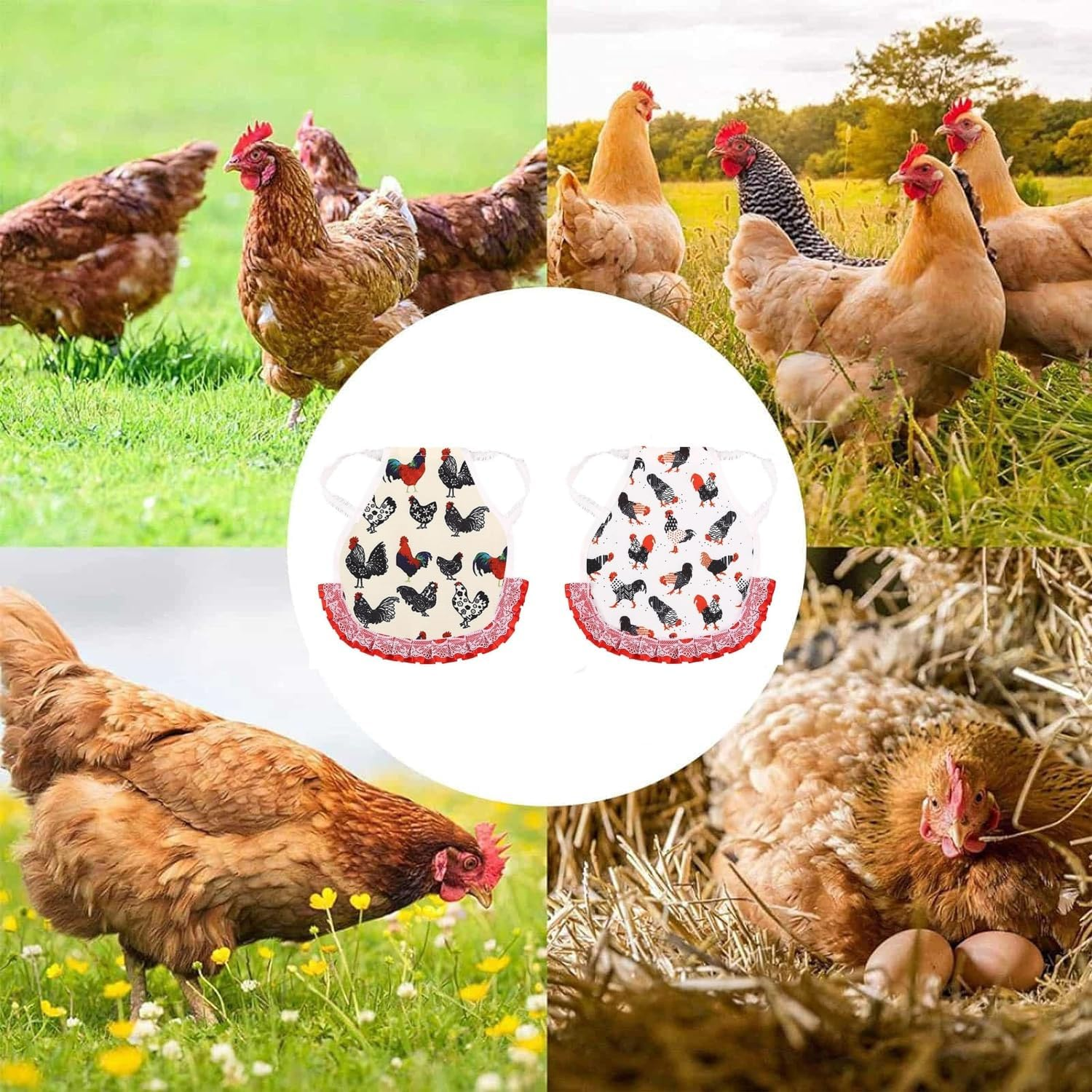 Chicken Saddles Hen Apron with Elastic Strap,2Pcs Standard Chicken Saddle Hen Apron with Elastic Straps Back Wing Protector, Chicken Saddle for Hens,Chicken Saddle Hen Aprons Jacket Straps Hen Apron image number 4