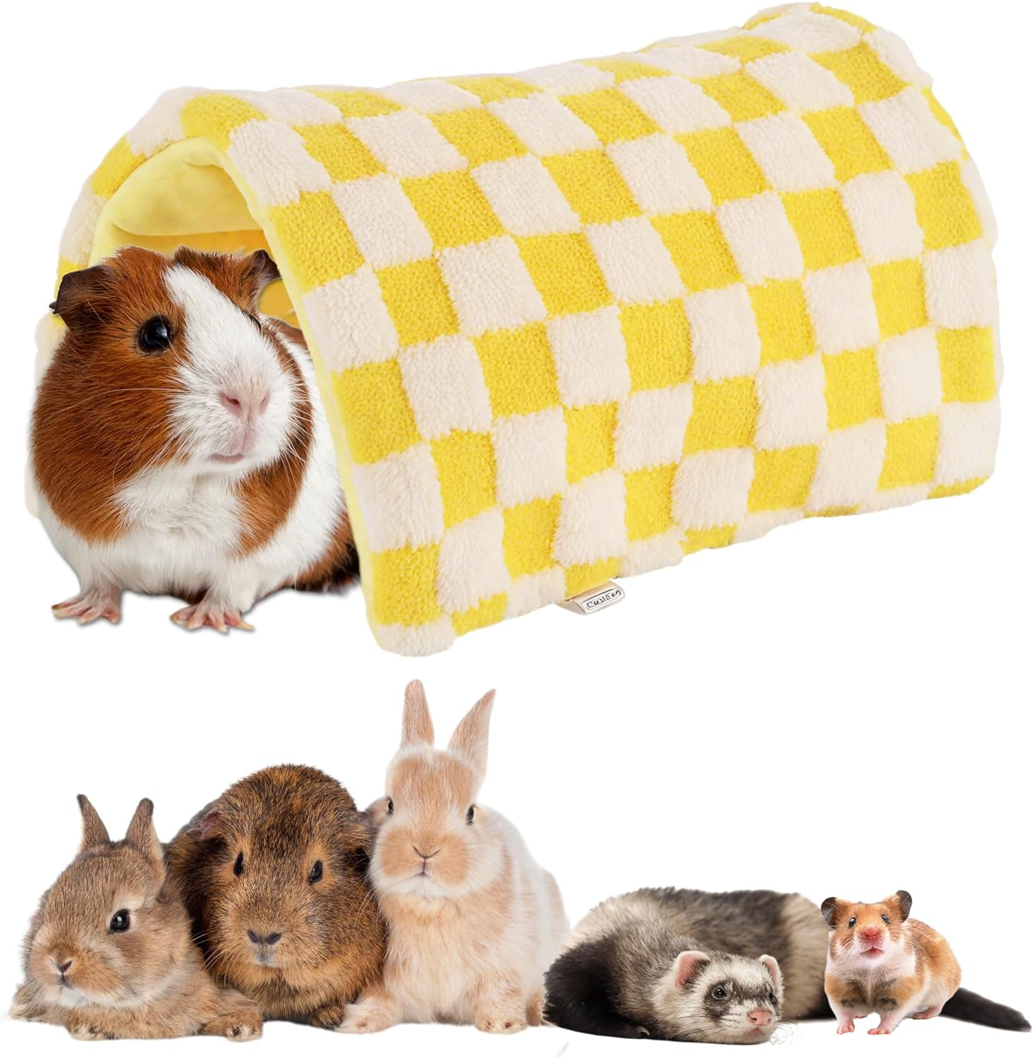 LONGHAO Washable Guinea Pig Cave Hideout, Guinea Pig Bed, Accessories for Small Pets, Chinchillas, Hamsters, Hedgehogs, Ferrets, Rats (Yellow, 40 X 30 Cm) image number 5