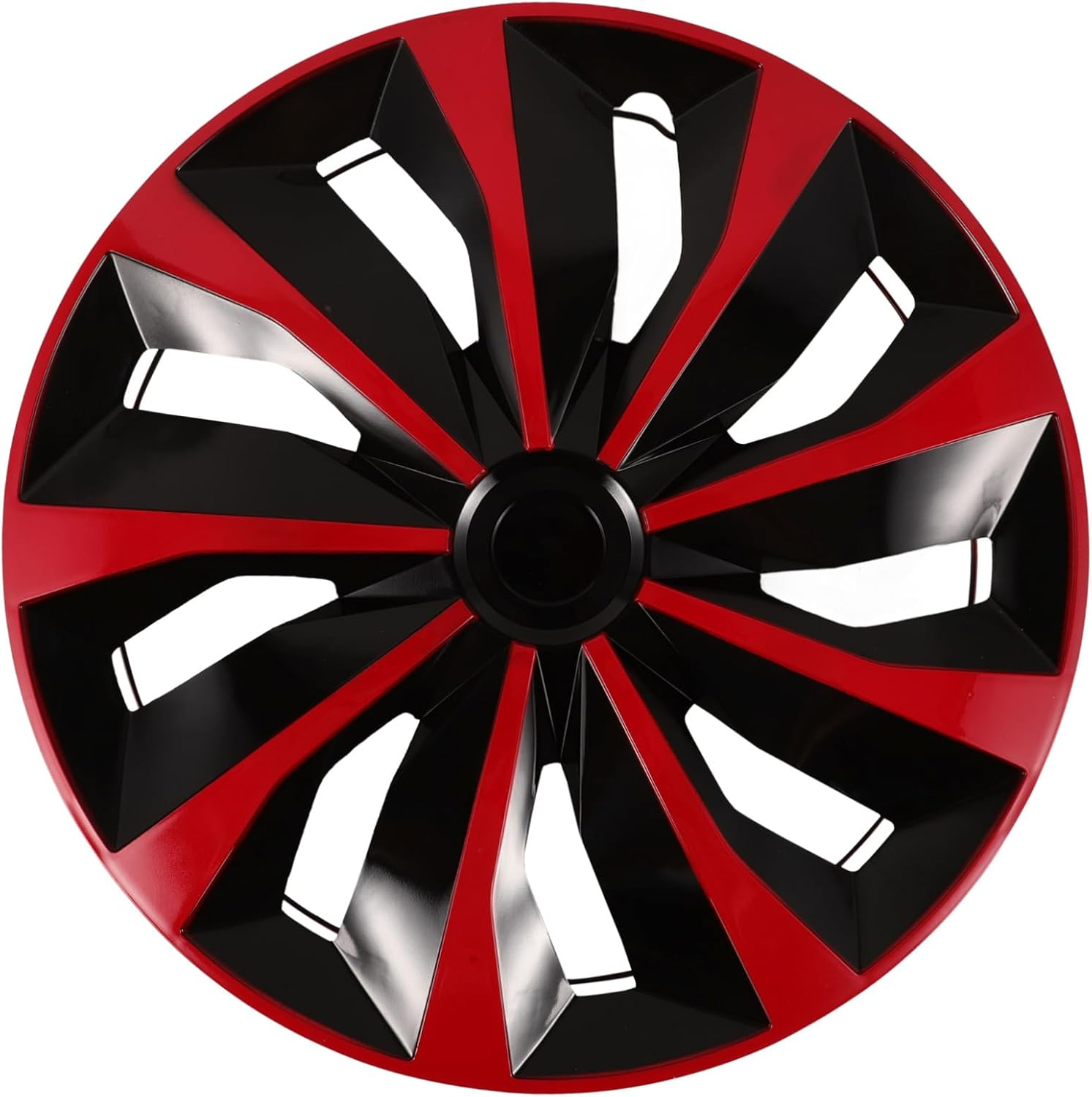 ASAKKURA Universal 14-Inch Black and Red Automotive Wheel Hub Covers Hubcaps Replacement for Cars and Trucks Sturdy Steel Car Hub Caps image number 2