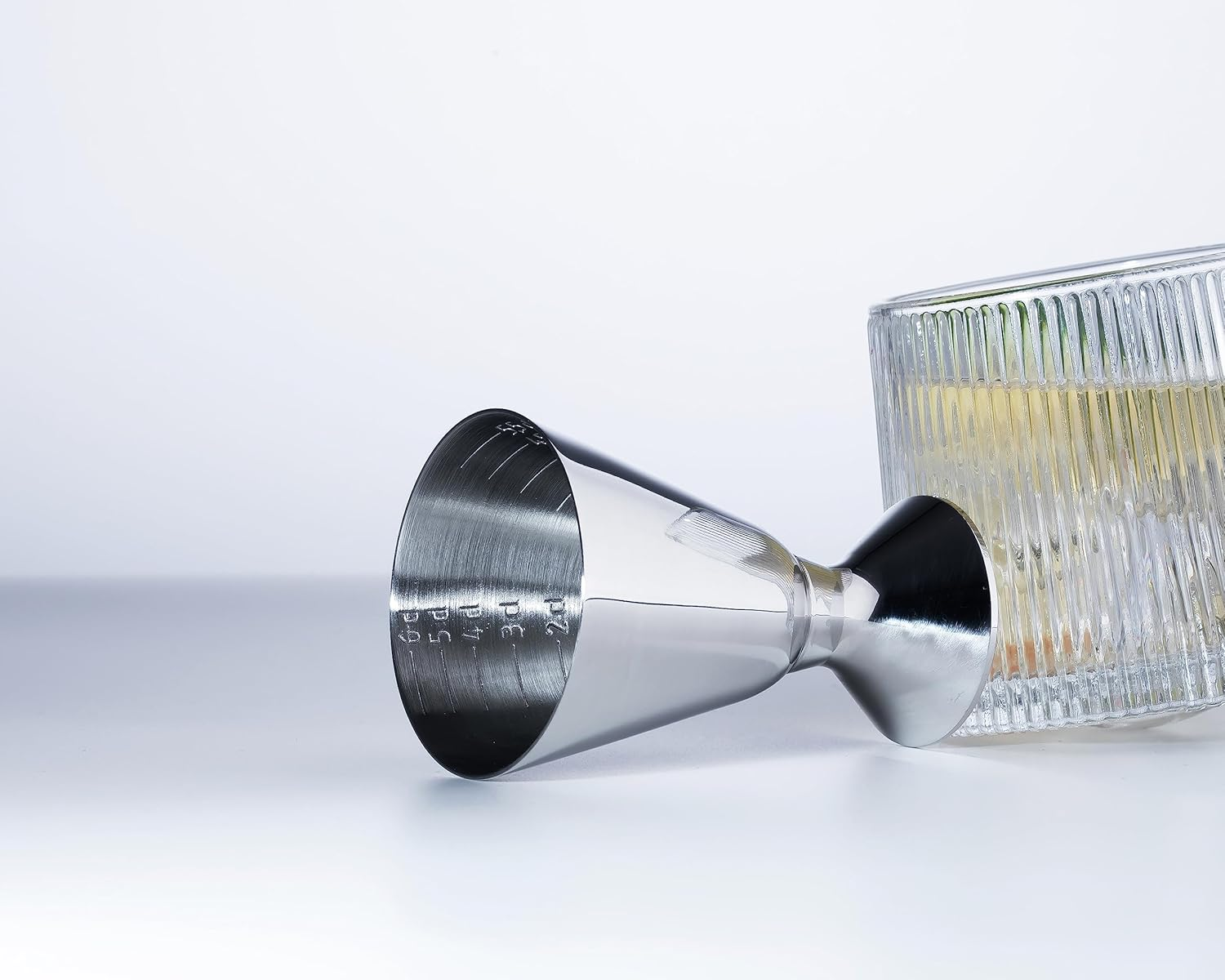Heavy Duty Measuring Cup, 70Ml Cocktail Jigger with Engraved Measuring Marks from 10Ml for Each 5Ml, Heavy Metal in Mirror Polished, One Jigger image number 2