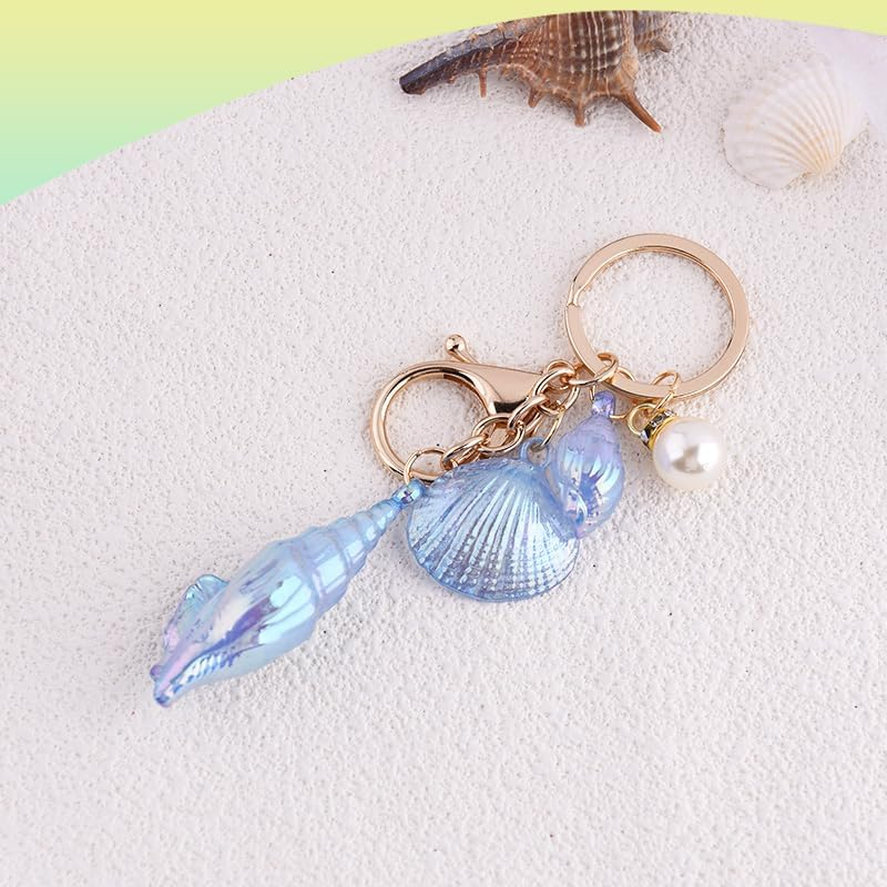 YALLNASL Seashell Purse Charms for Handbags Tote Beach Bag Accessories for Girls Women Beach Theme Gift Sea Shell Keychains image number 6
