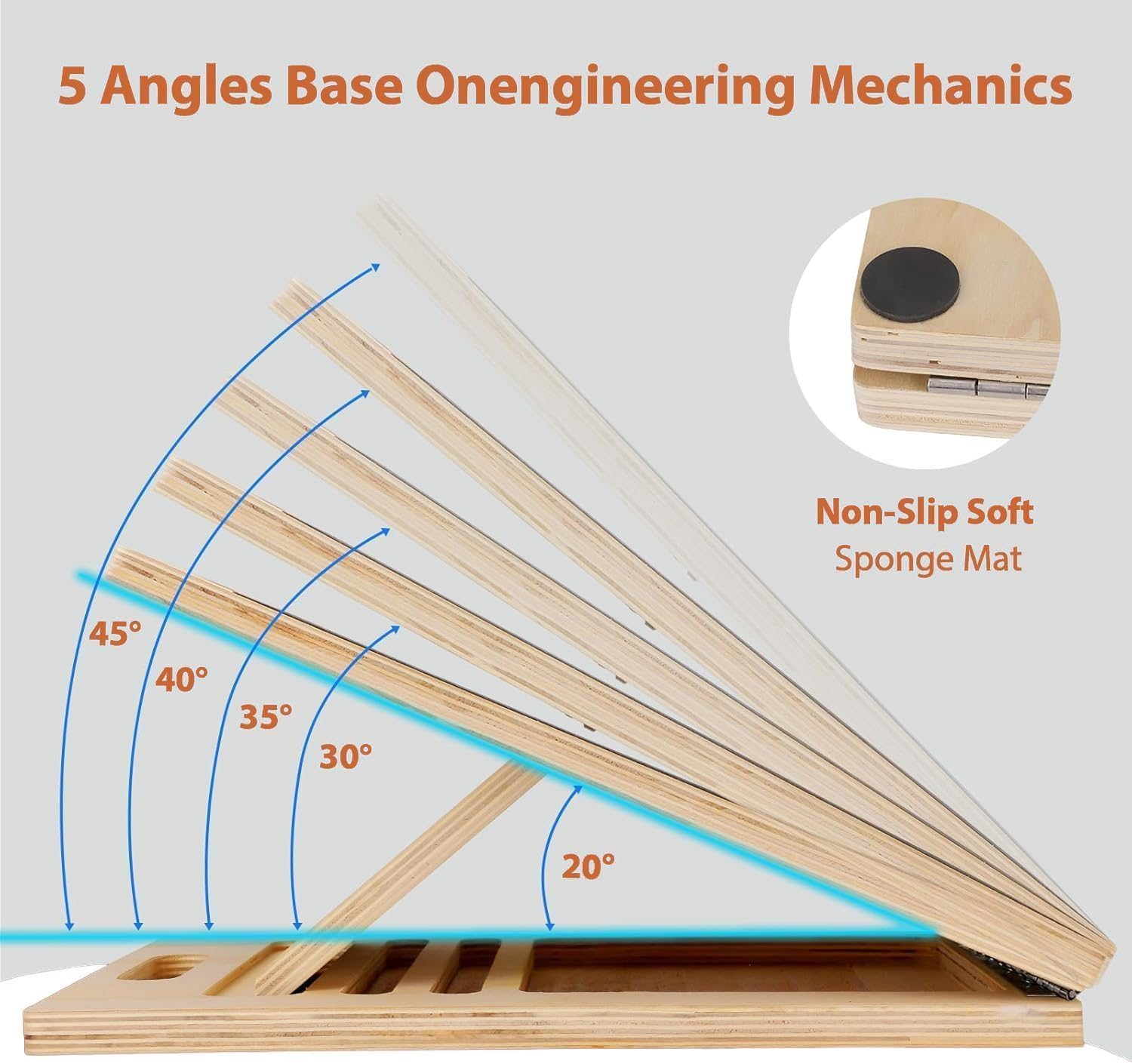 Slant Board for Calf Stretching,Adjustable Angle Slant Board, Calf Squat Wedge,Portable Rehab Stretching Foot Rest,For Exercise, and Ankle Mobility,For Knees, Feet and Achilles Support image number 3