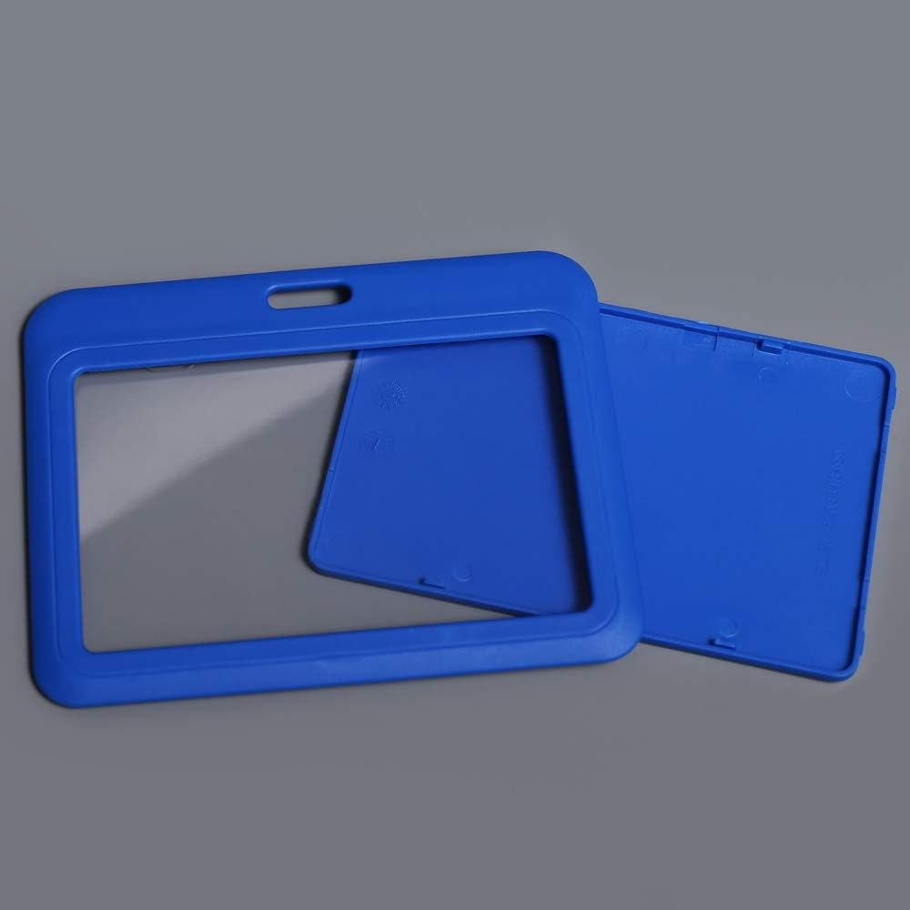 ID Badge Holder Case Horizontal with Reel Clip Retractable Heavy Duty Credit Card Business Card Office Supplies image number 1