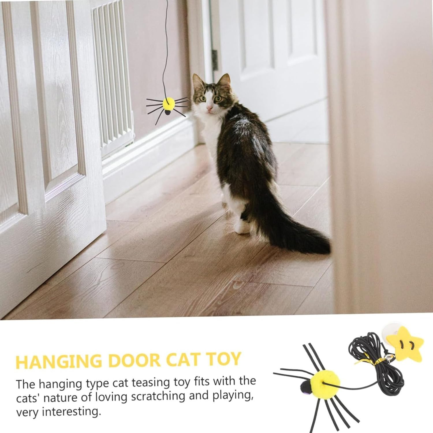 Lyfengdeam 6 PCS Hanging Door Cat Spider Toys,Interactive Cat Toys for Indoor Cats Kitten,Cat Toys with Retractable Rope and Bell,For Small Breeds,For Hunting,Exercise,Boredom Elimination image number 6