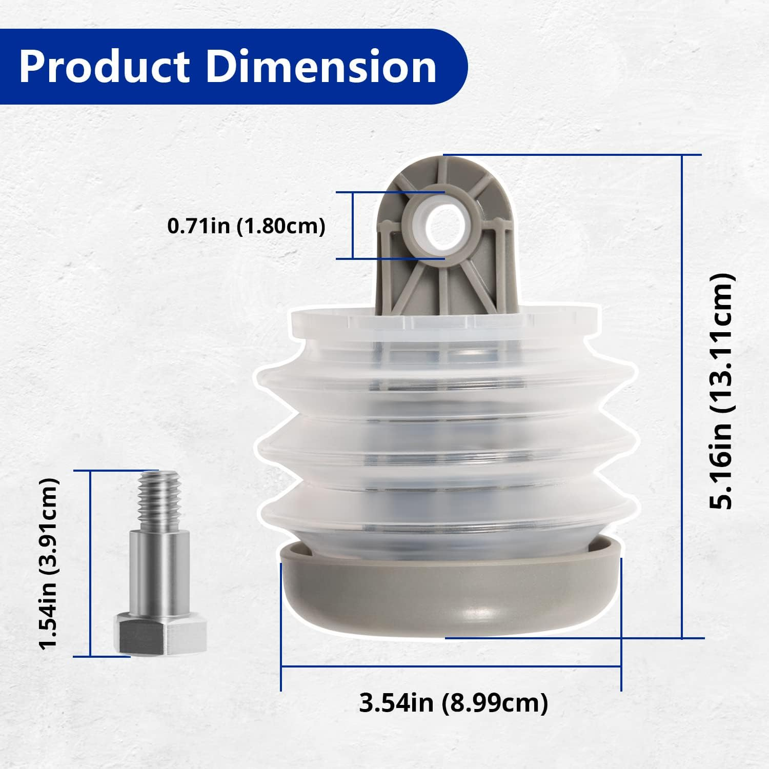 385230980 Pump Bellow Kit Toilet Pump Bellows S/T Pump Kit Fit for Dometic/Sealand VG & VHT Series, Vacuflush S Series, J Series Vacuum Pump & T Series Discharge Pump, Including Bushing and Bolt image number 5
