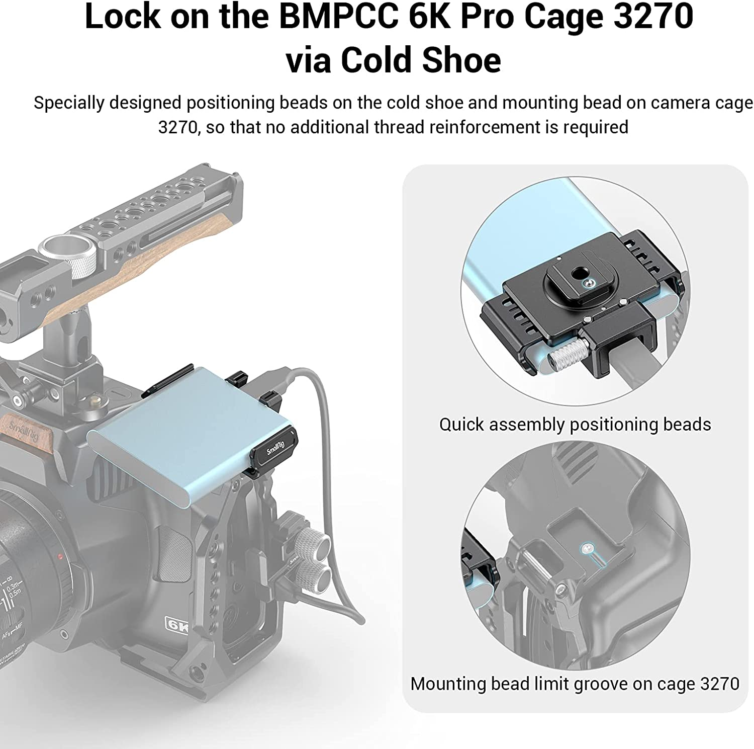 Smallrig Mount Bracket SSD Holder for Samsung T5 / T7 SSD &ndash; 3272 image number 6