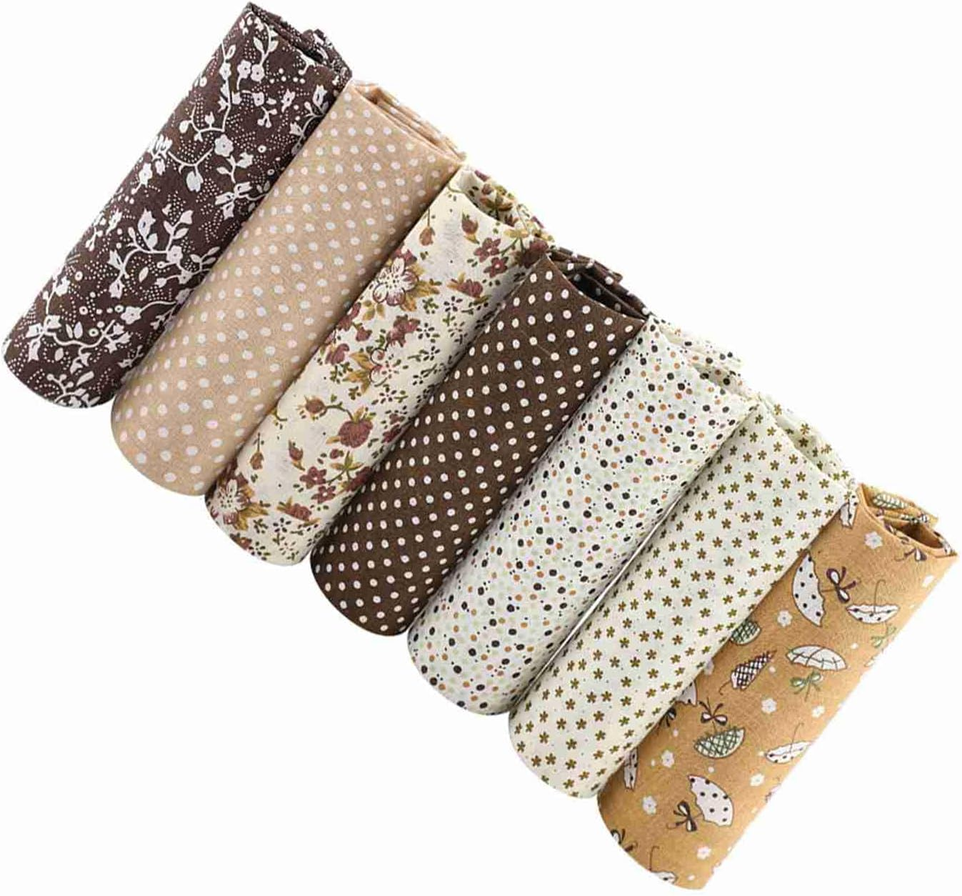 Cotton Fabric DIY Assorted Squares Pre Cut Bedding Kit for Home Crafting Coffee Series (25 * 25) image number 1