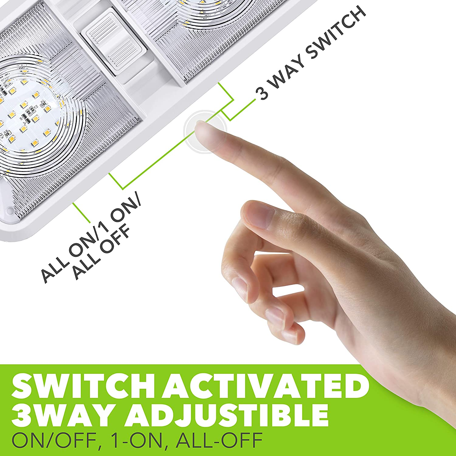 Leisure LED 5 Pack RV LED Ceiling Double Dome Light Fixture with ON/OFF Switch Interior Lighting for Car/Rv/Trailer/Camper/Boat DC 12V Natural White 4000-4500K 48X2835SMD (Natural White 4000-4500K, 5) image number 4