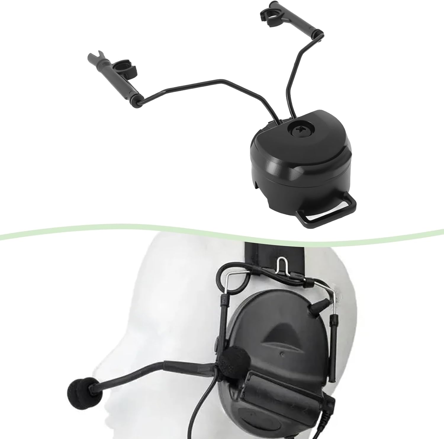 OTOTEC 1Pair Tactical Helmet Rail Adapters Headset Support Helmet Arc Rail Adapter Compatible with Peltor Comtac Headset Support for Connected to Fast/Ach/Mich Series Helmet image number 2