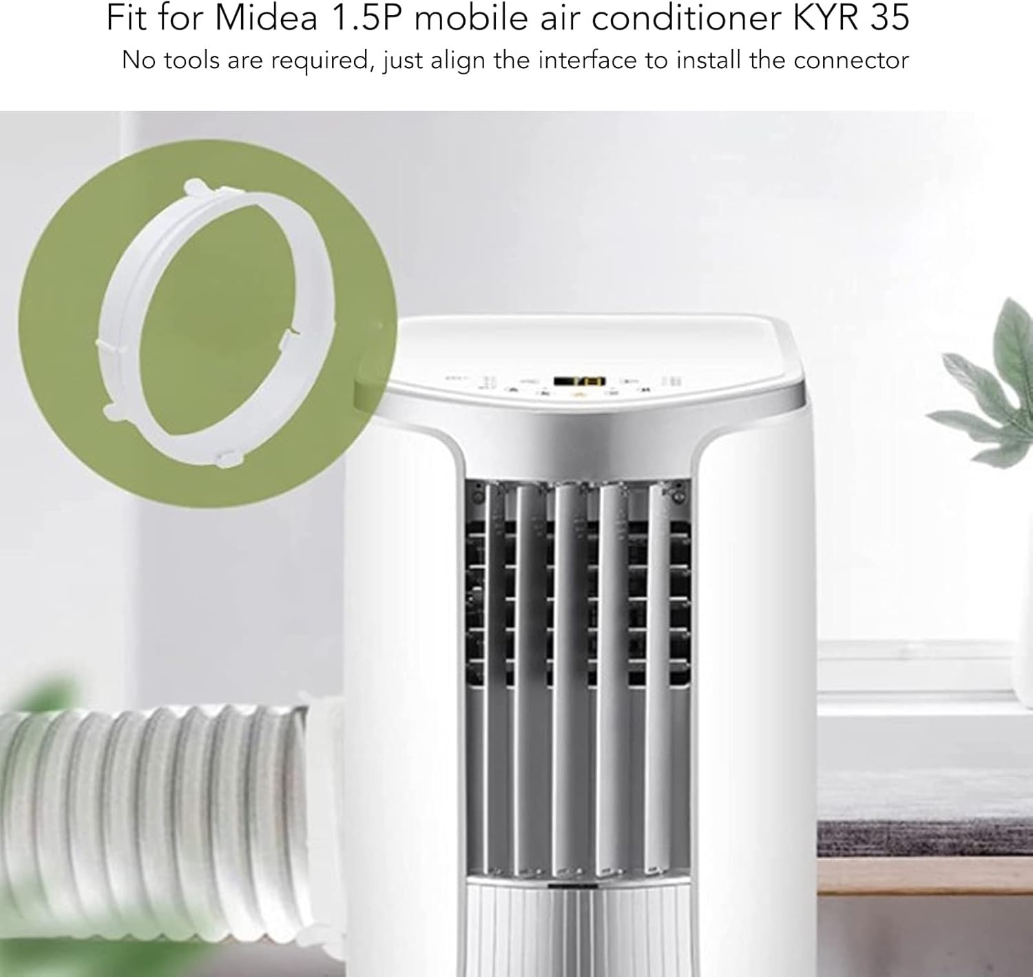 Portable AC Hose Connector,Abs Adjustable Exhaust Duct Interface for Midea 1.5P Mobile Air Conditioner KYR 35