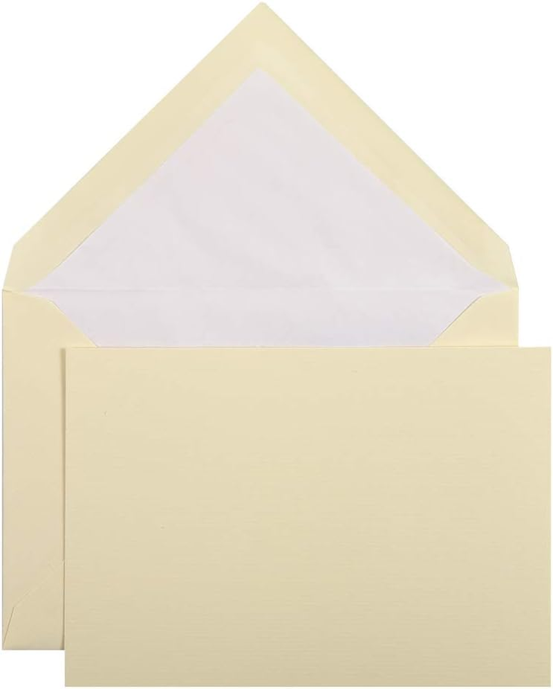 Clairefontaine - Ref 25116L - G.Lalo Correspondence Writing Set - Includes 10 X 10.7 X 15.2Cm, 300Gsm Cards + 10 X 11.4 X 16.2Cm Lined Gummed Envelopes - French Laid Paper - Ivory