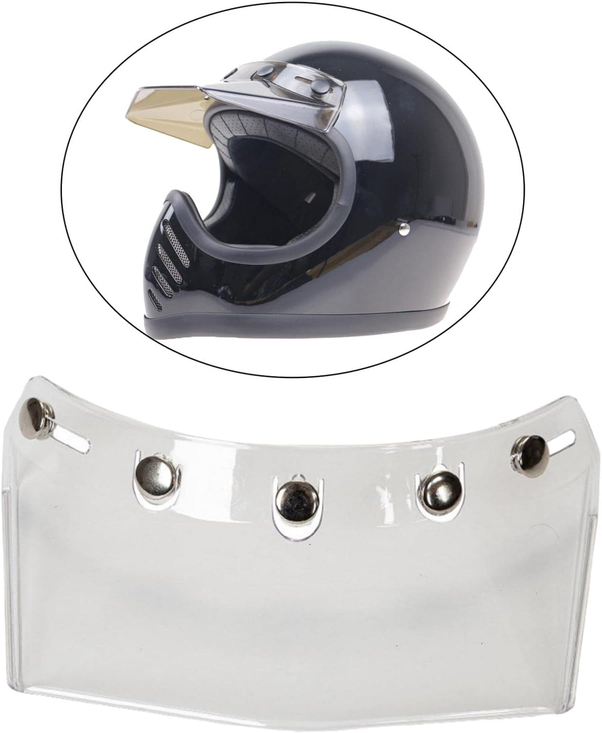 Motorcycle Helmet Visor Peak 5-Snap Open Face Spare Parts Replaces Red Style A image number 1