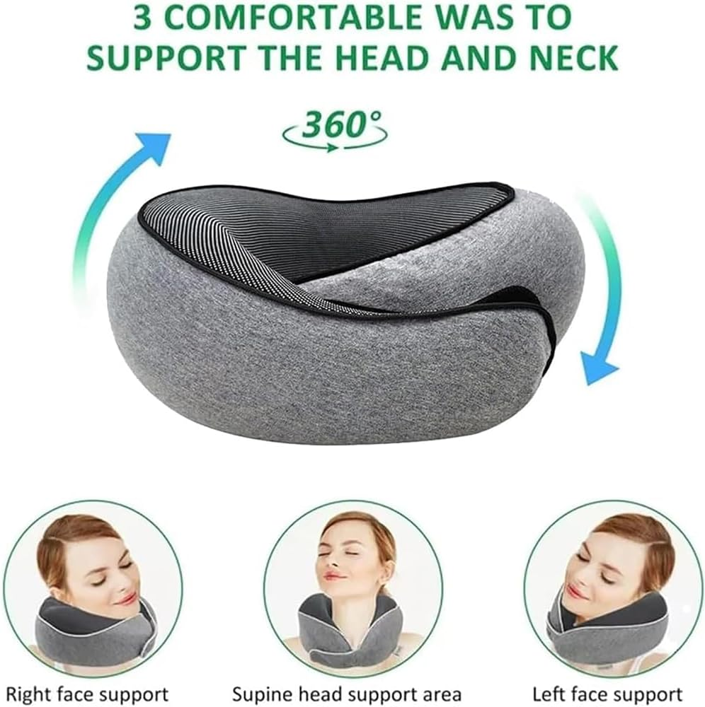 Flyhugz - Flyhugz Neck Pillow 2024, Flyhugs Neck Travel Pillow, Wander plus Travel Pillow, Memory Foam Travel Pillow, Fly Hugz Stowable U-Shaped Pillow Set for Adult & Kids Sleeping Upright (A-Grey) image number 2