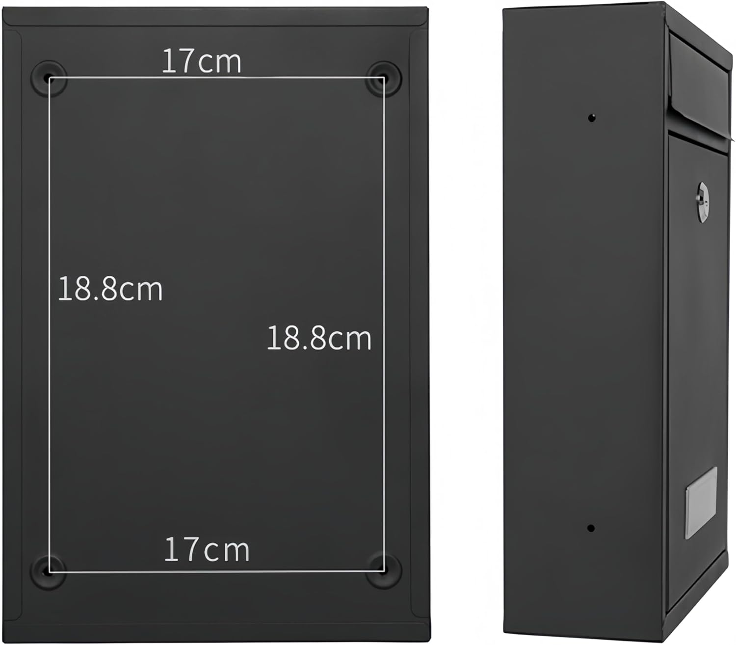 Wall Mounted Letter Mailbox with Combination Lock, Wall Mounted Locking Vertical Letters Newspapers Dropbox Mailbox Post Box Nameplate Large Capacity for Wall and Fence, Matt Black image number 3