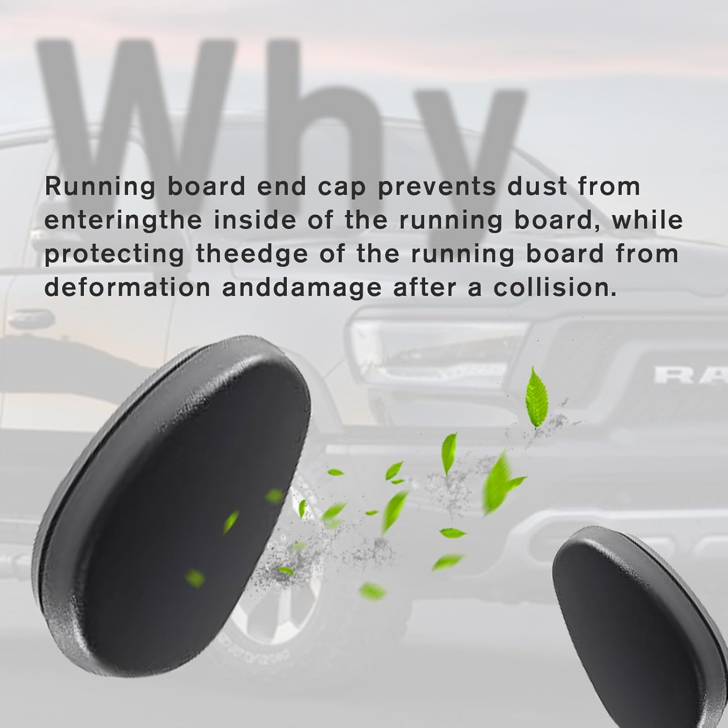 Litmiracle Running Board End Caps for 2013-2022 Dodge Ram 1500 Crew Cab, Side Steps Bars End Caps Cover Set Compatible with 2013-2019 Dodge Ram 2500 3500 image number 4