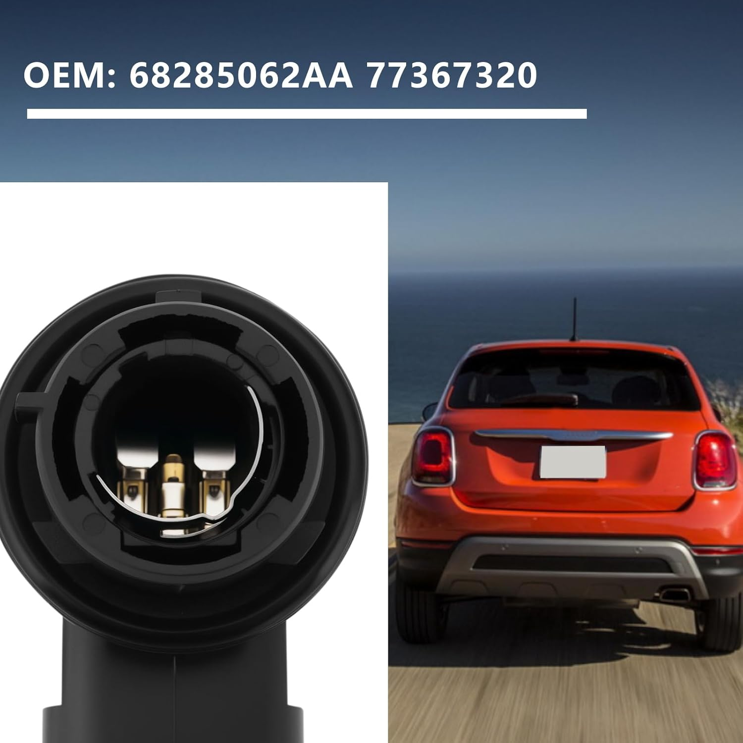Emagtech Daylight Running Light Bulb Holder 68285062AA 77367320 Compatible with Jeep Renegade 15-18 Compatible with Fiat 500X 2015-2018