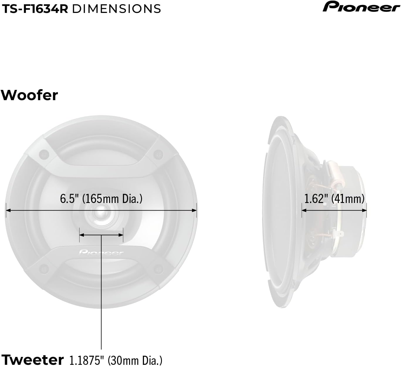 Pioneer TS-F1634R 6.5" 200W 2-Way Speakers image number 6