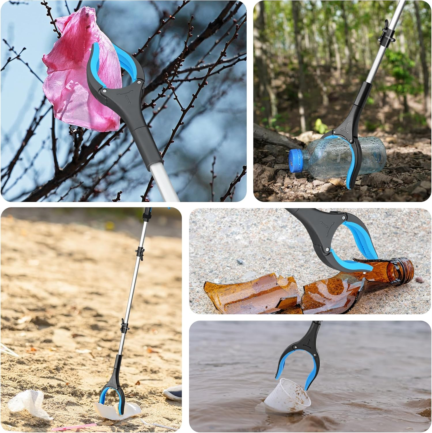 AWINNER Foldable Reacher Grabber Tool, 36 Inch, 360&deg; Rotating Jaw with Magnets, Lightweight image number 2