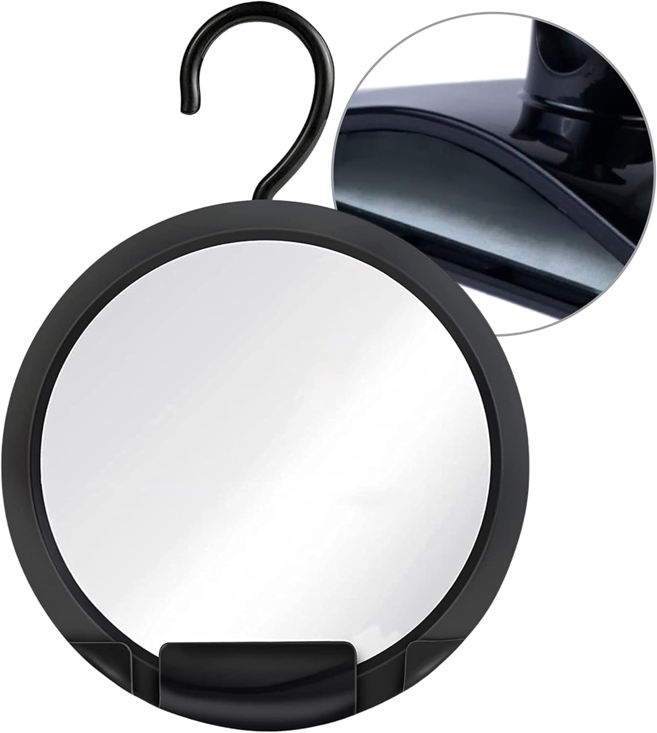 2018 Shatterproof Fogless Shower Mirror for Shaving with Razor Holder and Superior Sticky Suction-Cup, 20Cm Diameter (Including Frame)