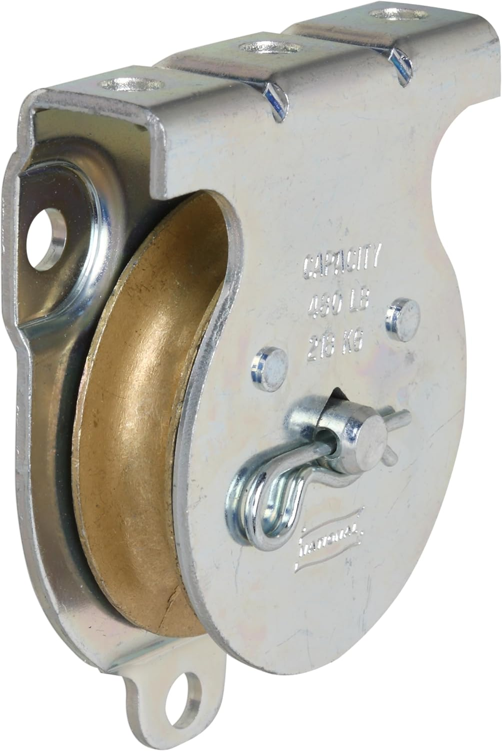 Stanley National Hardware 3219BC 2" Zinc Plated Wall/Ceiling Mount Single Pulley image number 1