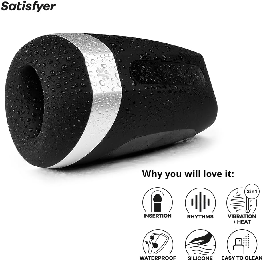 Satisfyer Men Vibration Heat, Black image number 3