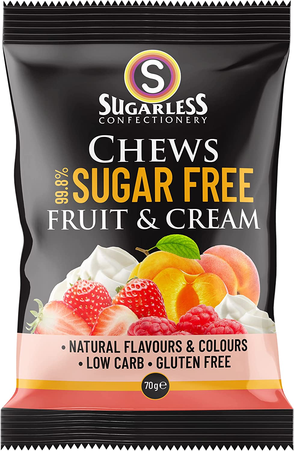 Sugarless Confectionery Fruit & Cream Chews 70 G image number 5