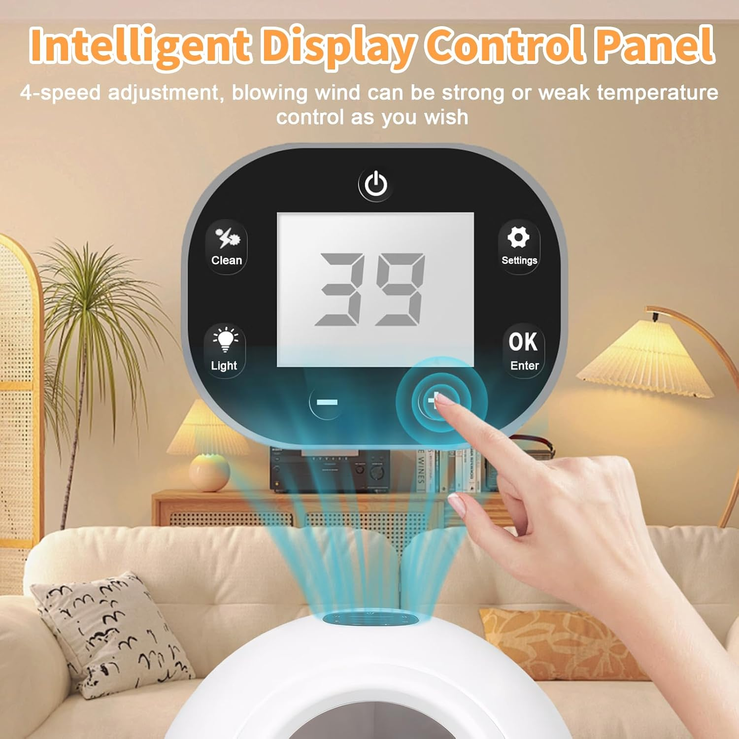 Peiqi Automatic Pet Dryer Box,55L Portable Drying Station for Cats and Small Dogs Ultra-Quiet Hair Grooming Machine,Smart Temperature Control, 360&deg; Rapid Drying&zwnj;, UV Sterilization(55L Circle) - 65L Square image number 2