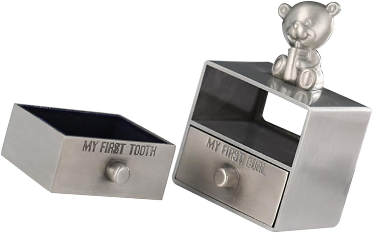 Metal Tooth Box Keepsake Holder for Baby Boys and Girls Desktop Tooth Storage Container Ring and Jewelry Organizer Trinket Box and Small Accessories image number 1
