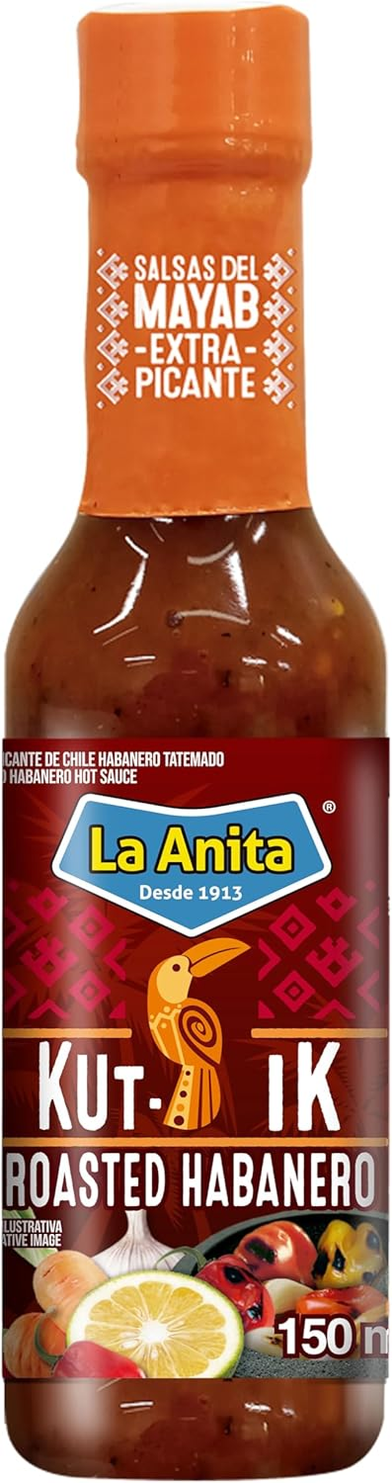 La Anita Red Hot Pepper Sauce Roasted Habanero Kut Ik 150Ml (Mayan-Style Hot Sauce) image number 1