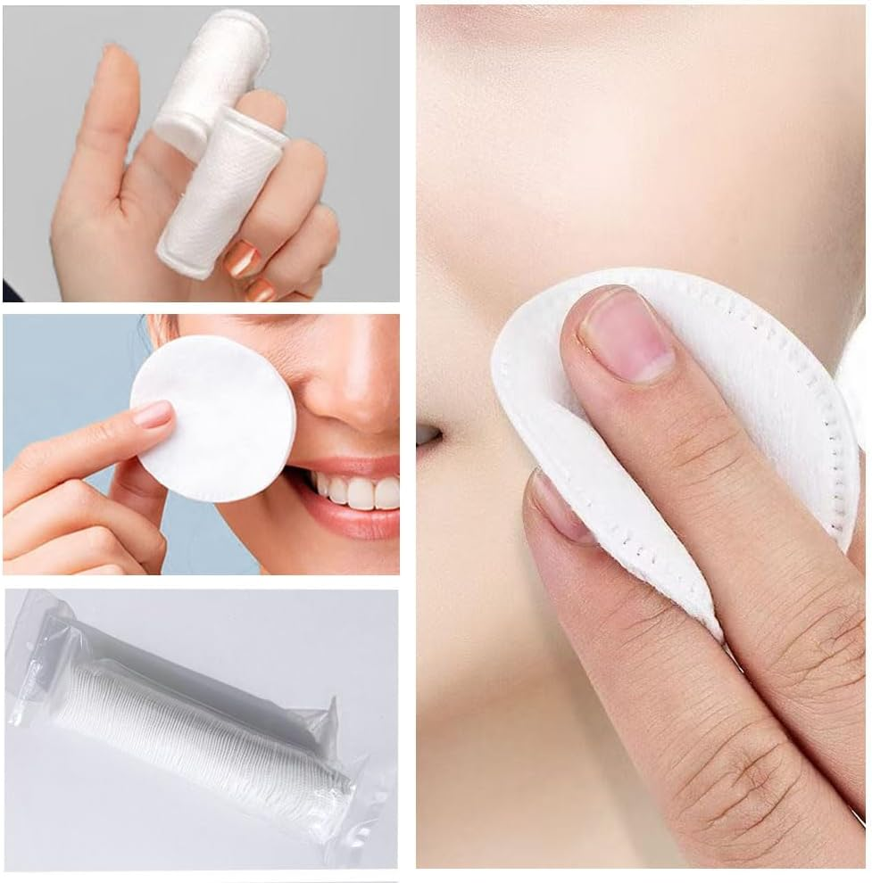 Esforzarse 360 Pcs Thickened Three Layer Makeup Cotton Pads, Cotton Makeup Remover Pads Make-Up Remover Pads for Face Soft and Absorbent Facial Remover Rounds for Makeup Removal and Cleansing image number 3