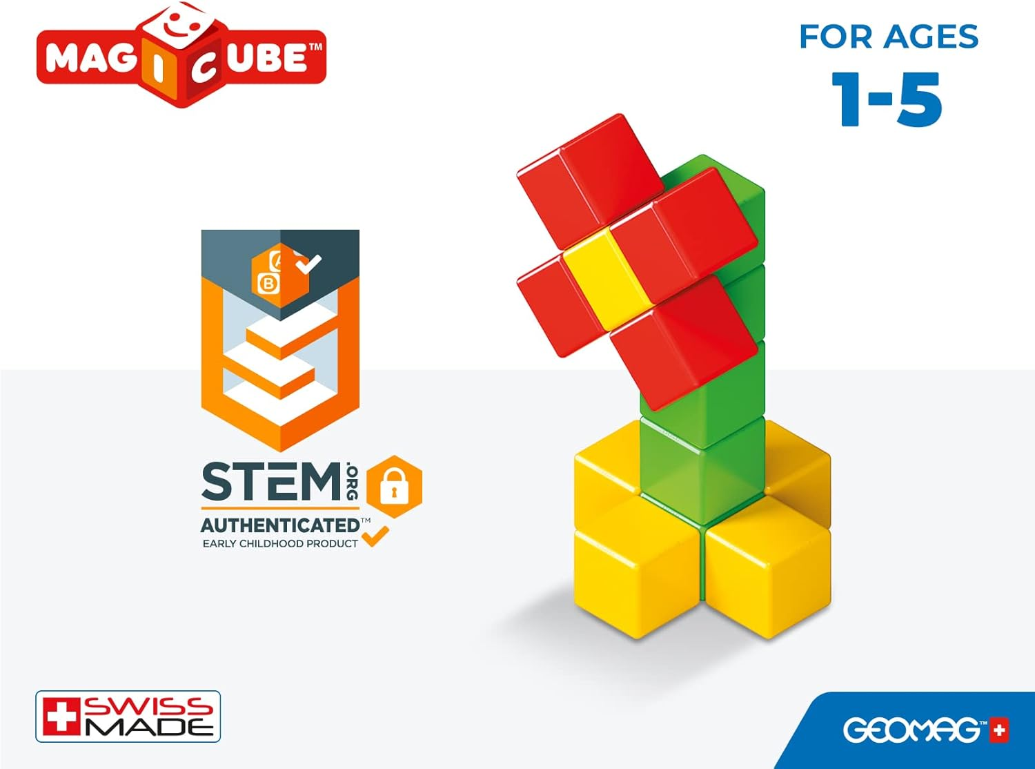 Geomag Magicube - 24 Cubes - Magnetic Construction for Children - Green Collection - 100% Recycled Plastic Educational Toys image number 3