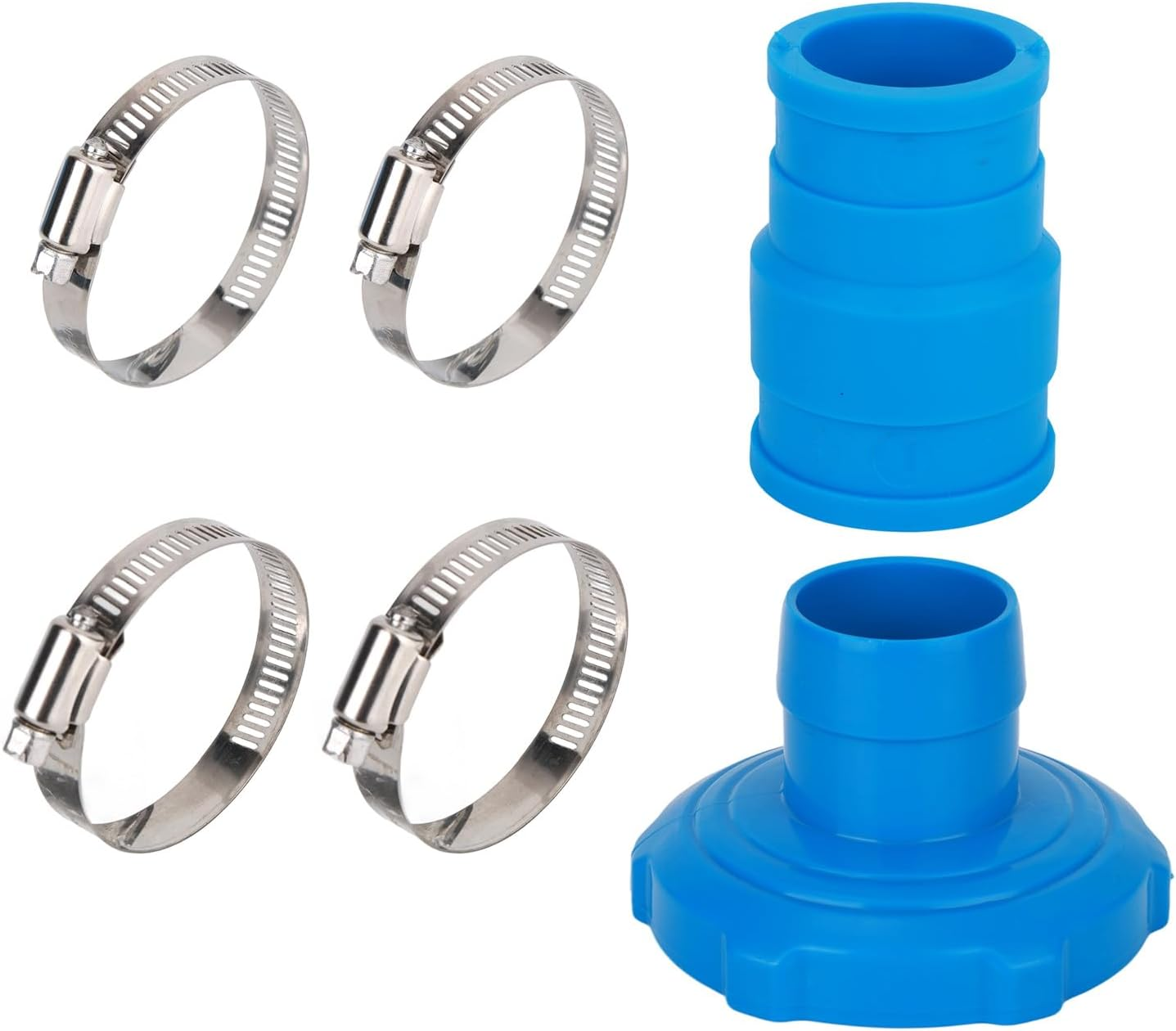 BOXOB Pool Vacuum Hose Adapter B, for Intex above Ground Skimmers Screw Clamps Included Replacement Connector for Filter Pump Hoses & Skimmer Cleaners (Blue) image number 5