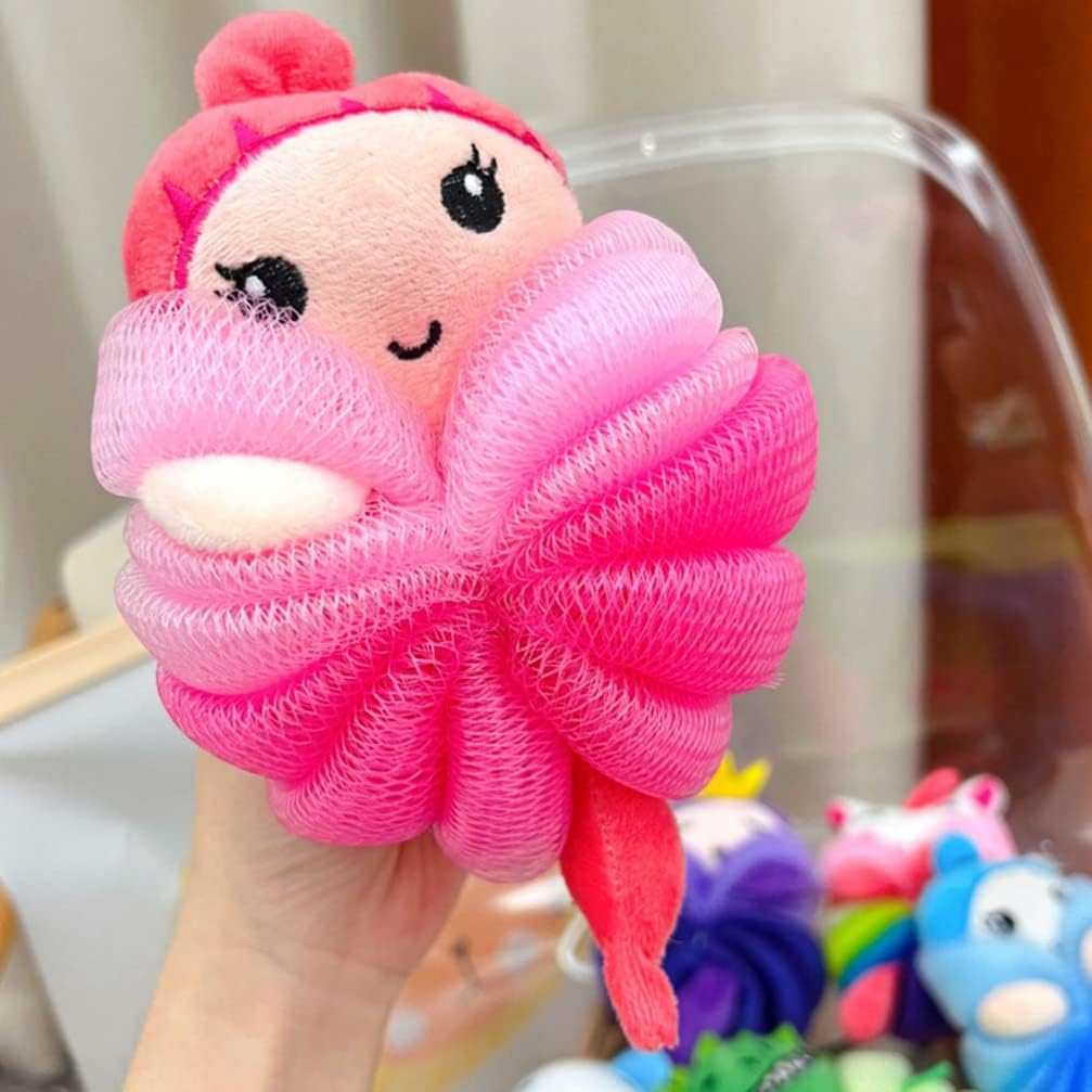 Toddmomy Kids Bath Sponge 2Pcs Kids Loofah Animal Bath Loofahs Mermaid Cartoon Shower Loofahs Cute Bath Sponges Pouf Body Scrubbers Shower Loufah Sponge