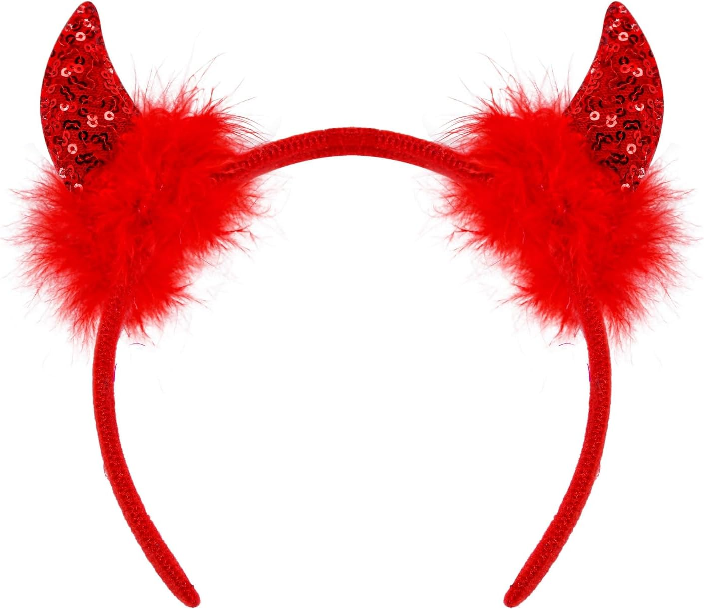 Devil Costumes | Seductive Devil Horns Glittering Red | Halloween | Fancy Dress image number 2